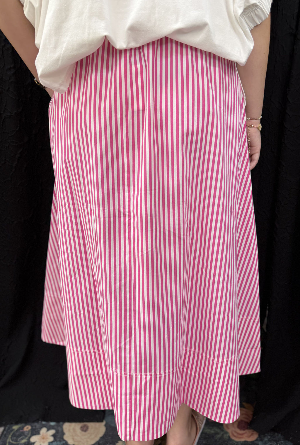 PINK STRIPED SKIRT