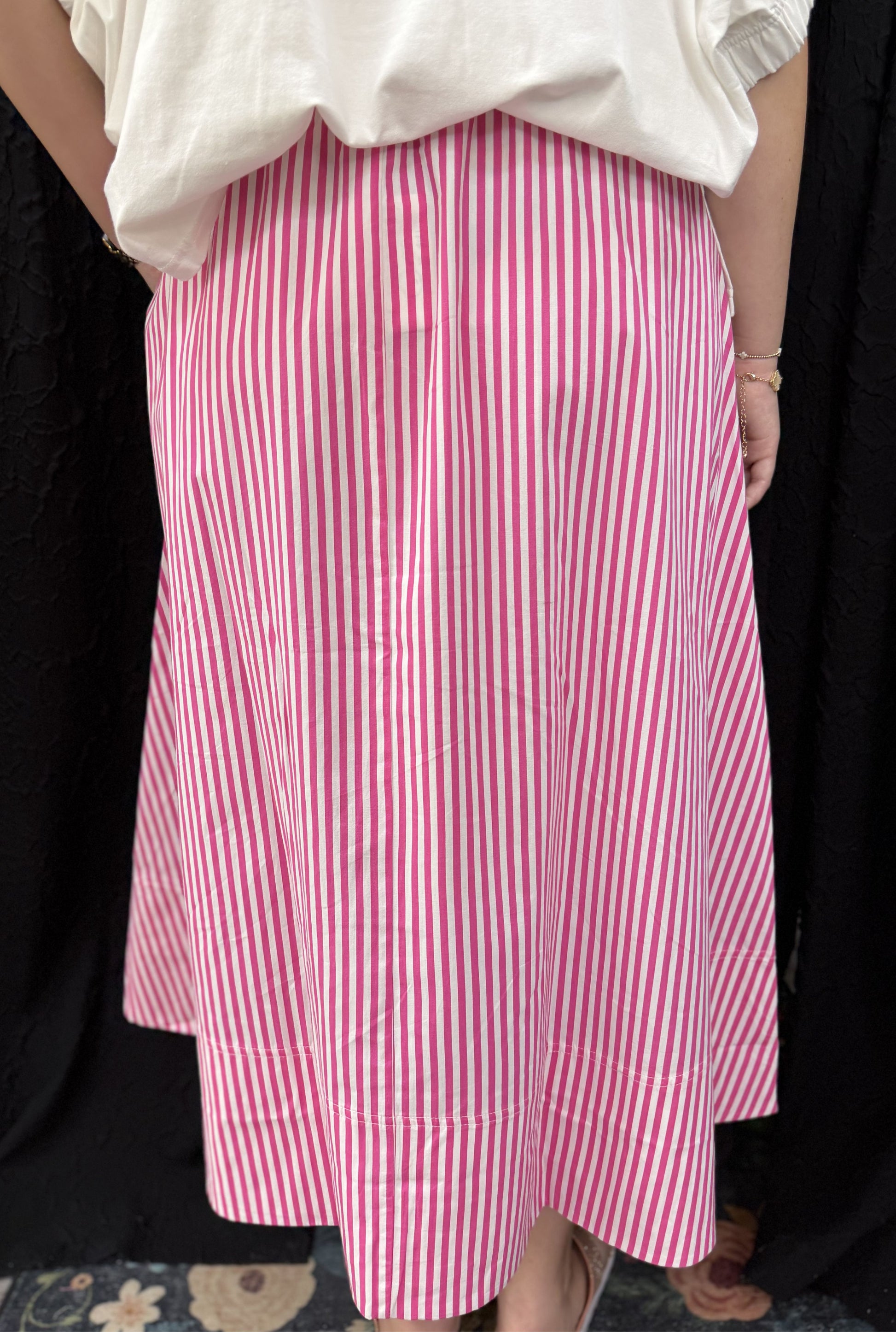 PINK STRIPED SKIRT