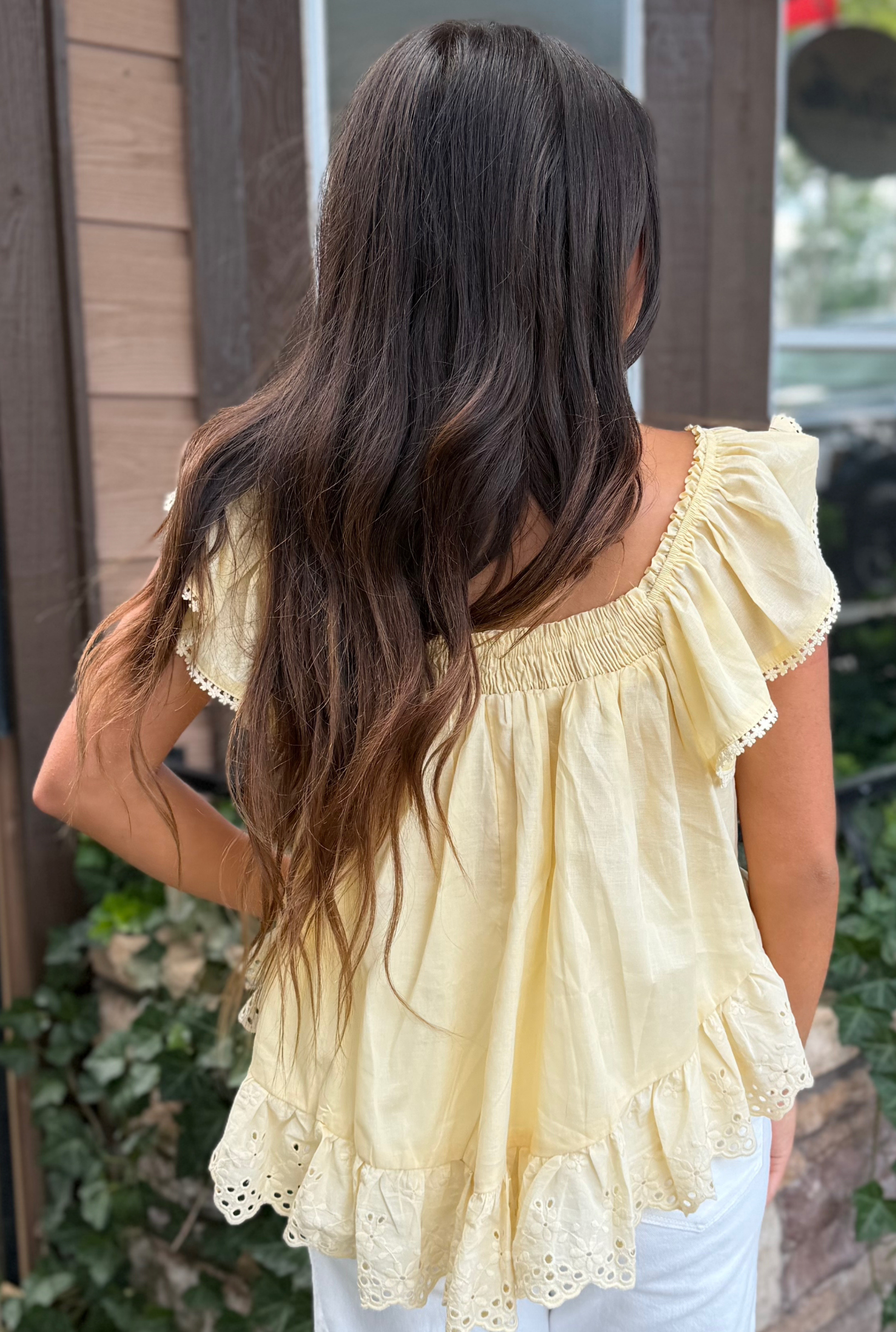 YELLOW LACE BLOUSE