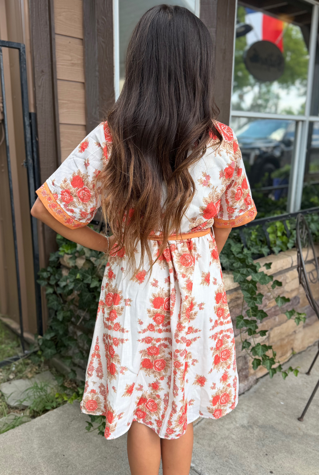 ORANGE TIE MOSAIC DRESS
