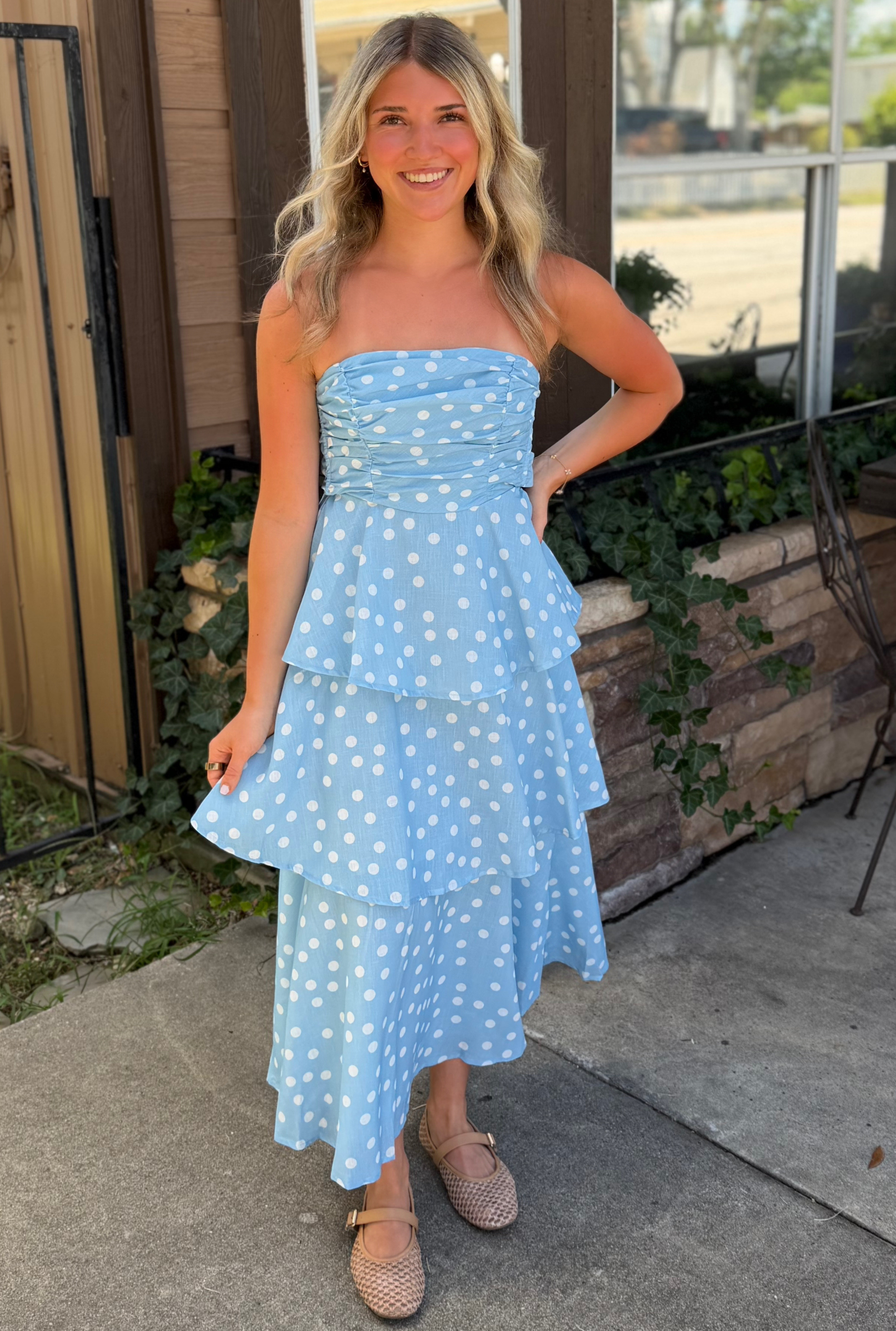 BLUE DOTTIE DRESS