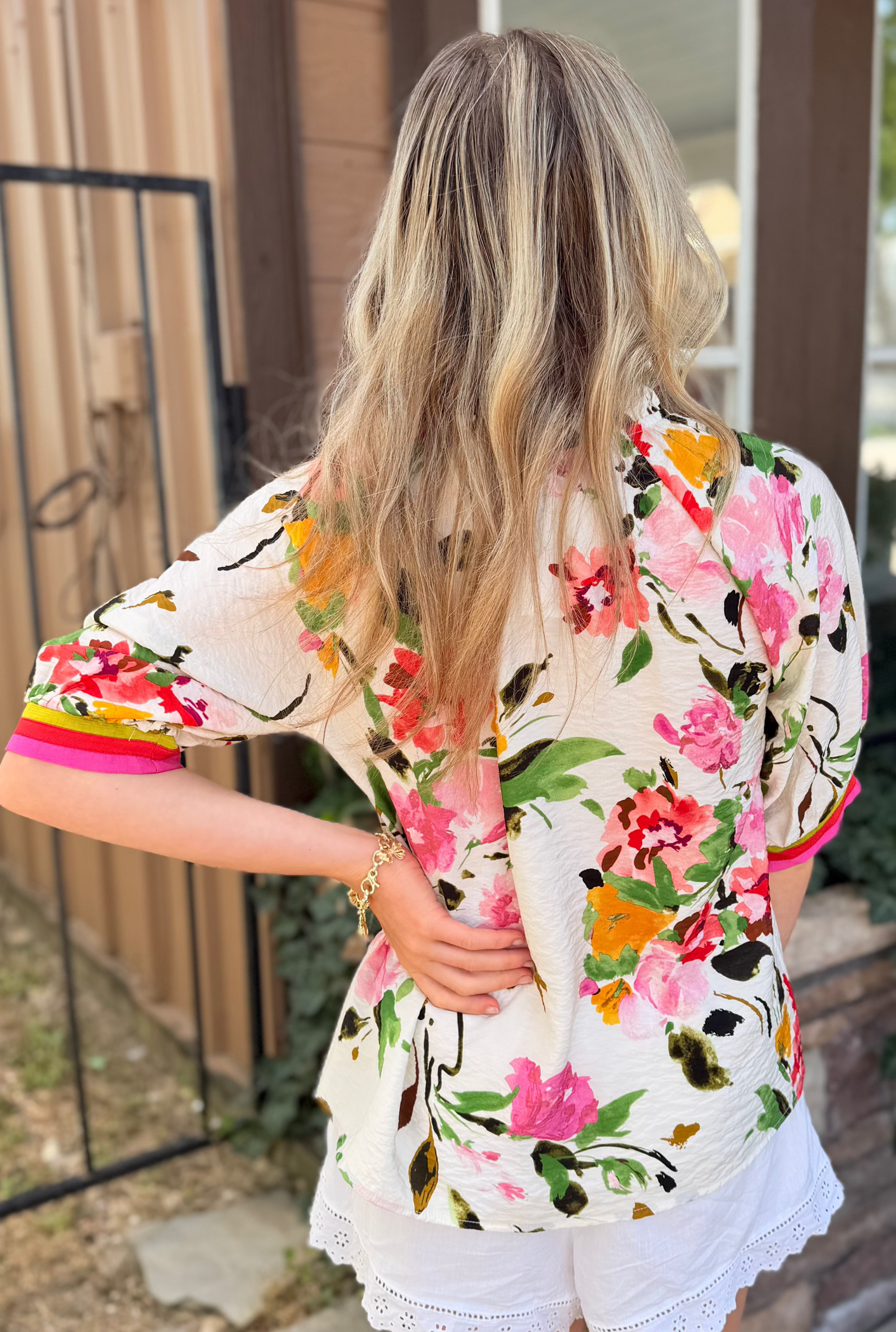 FLORAL PAPAYA TOP