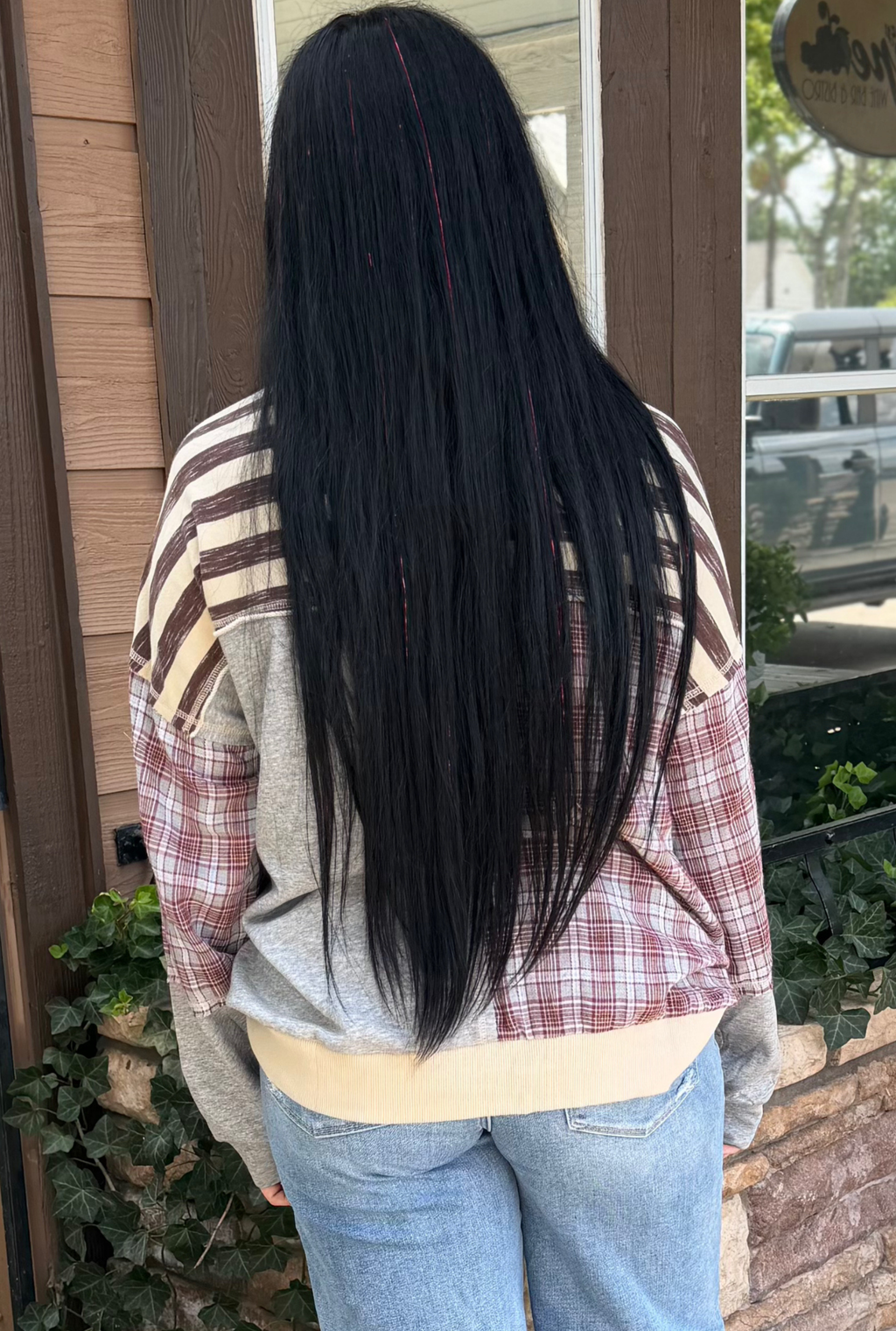 OATMEAL PLAID SWEATER