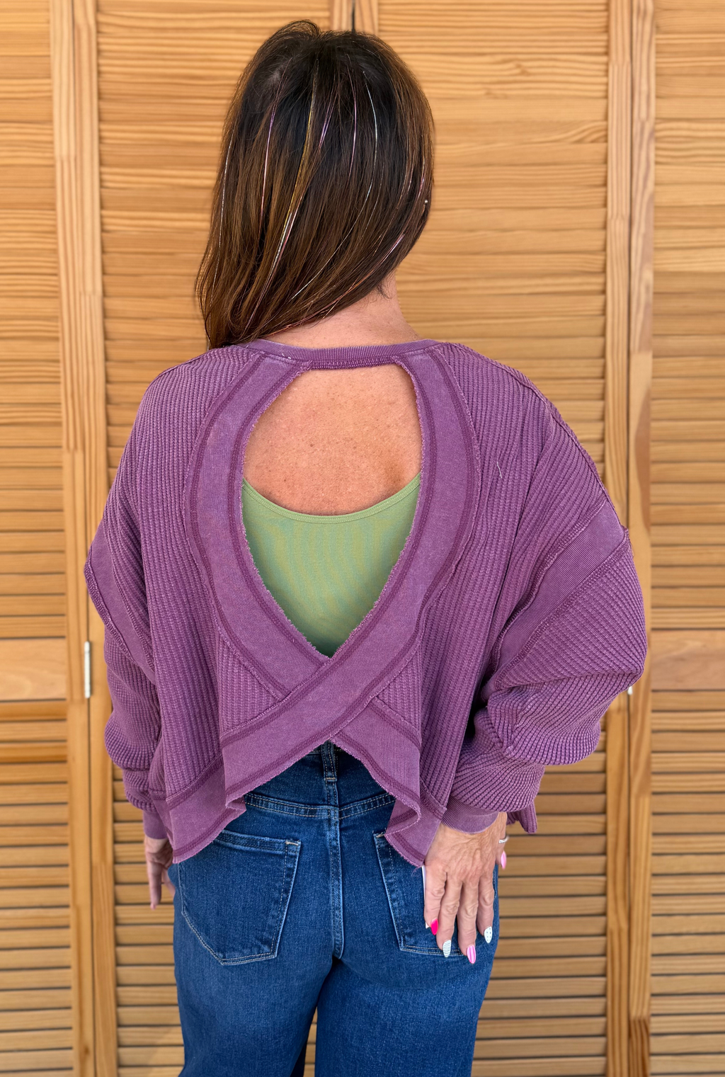 CHERRY CRISSCROSS TOP