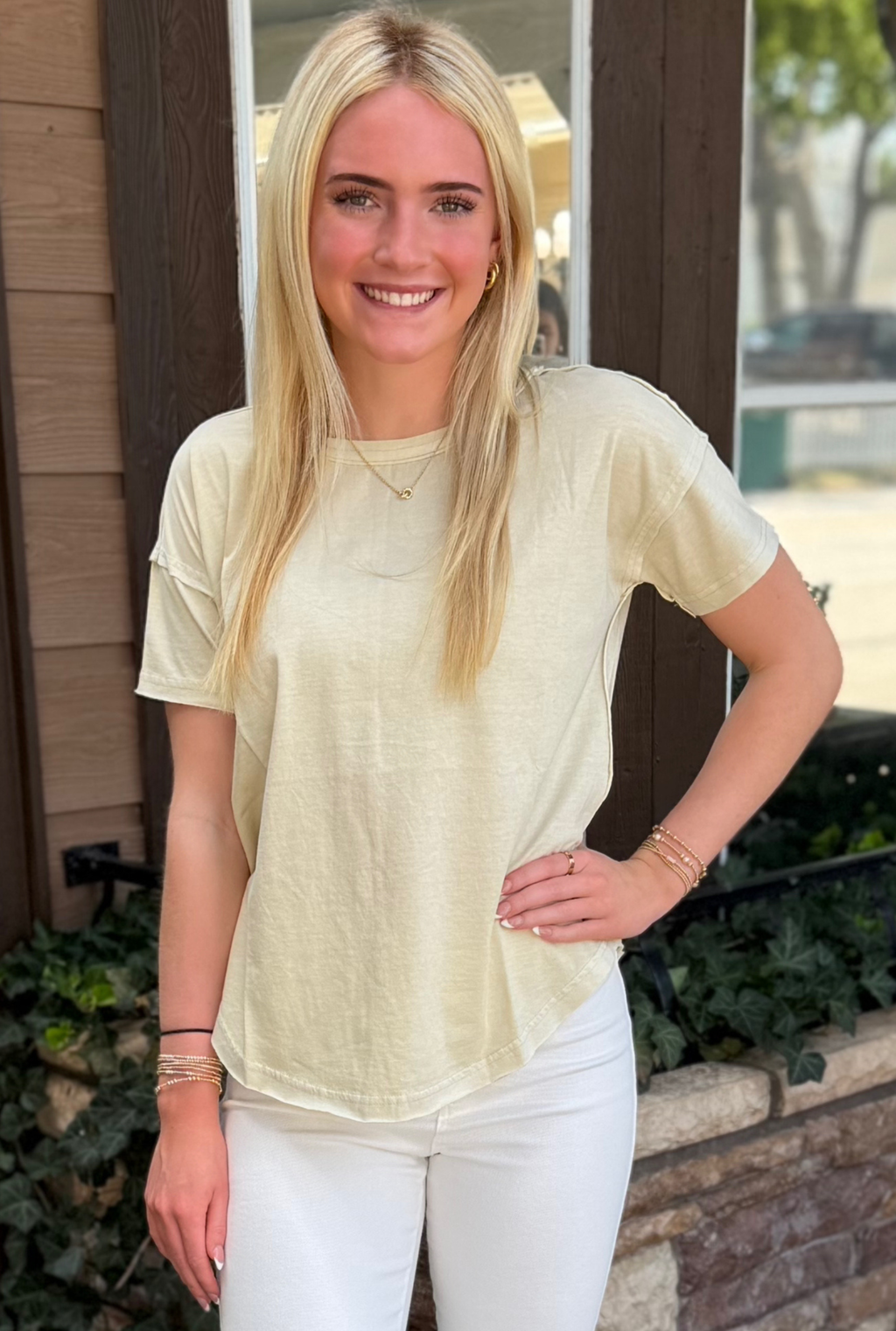 KHAKI MAGGIE TOP