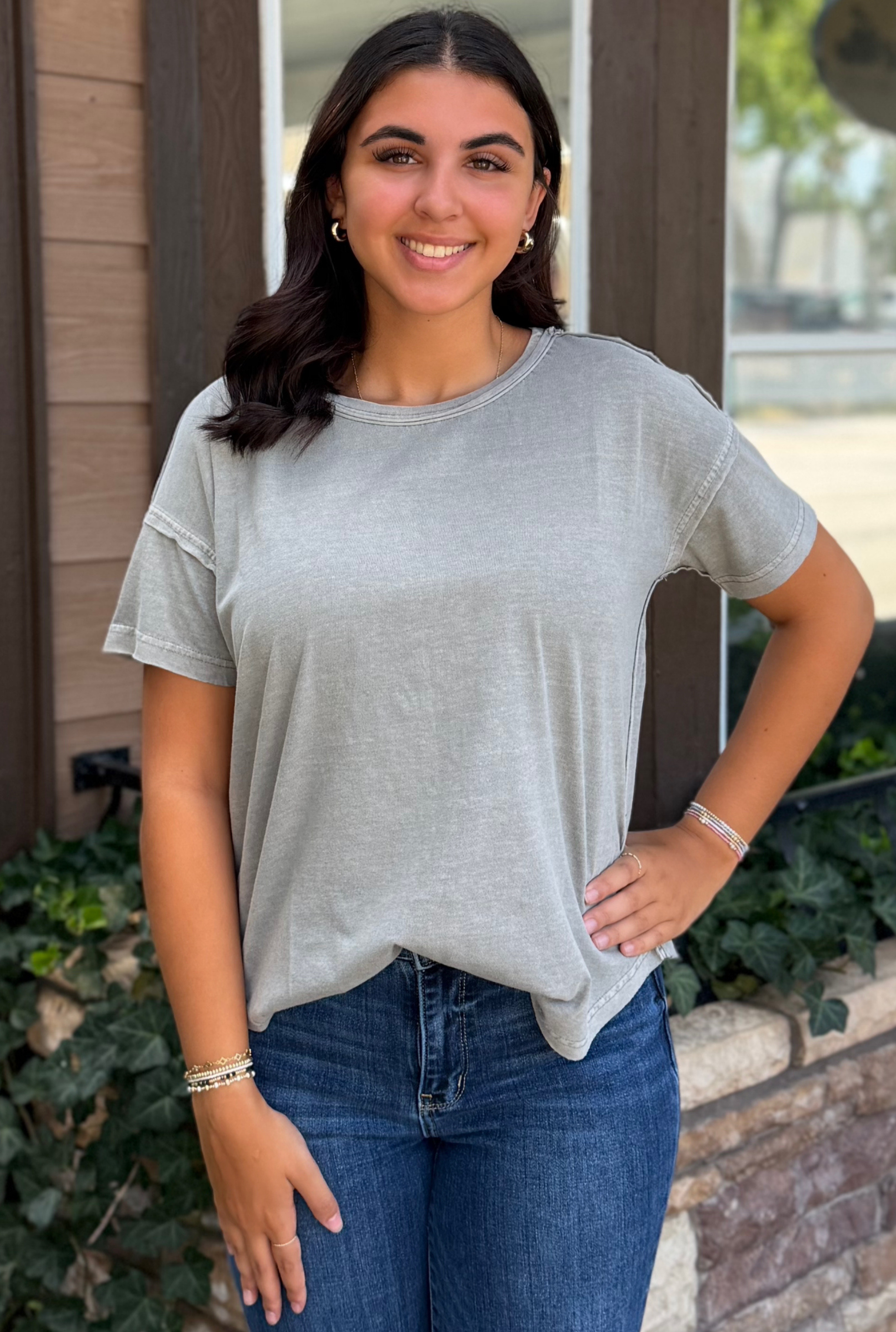GREY MAGGIE TOP