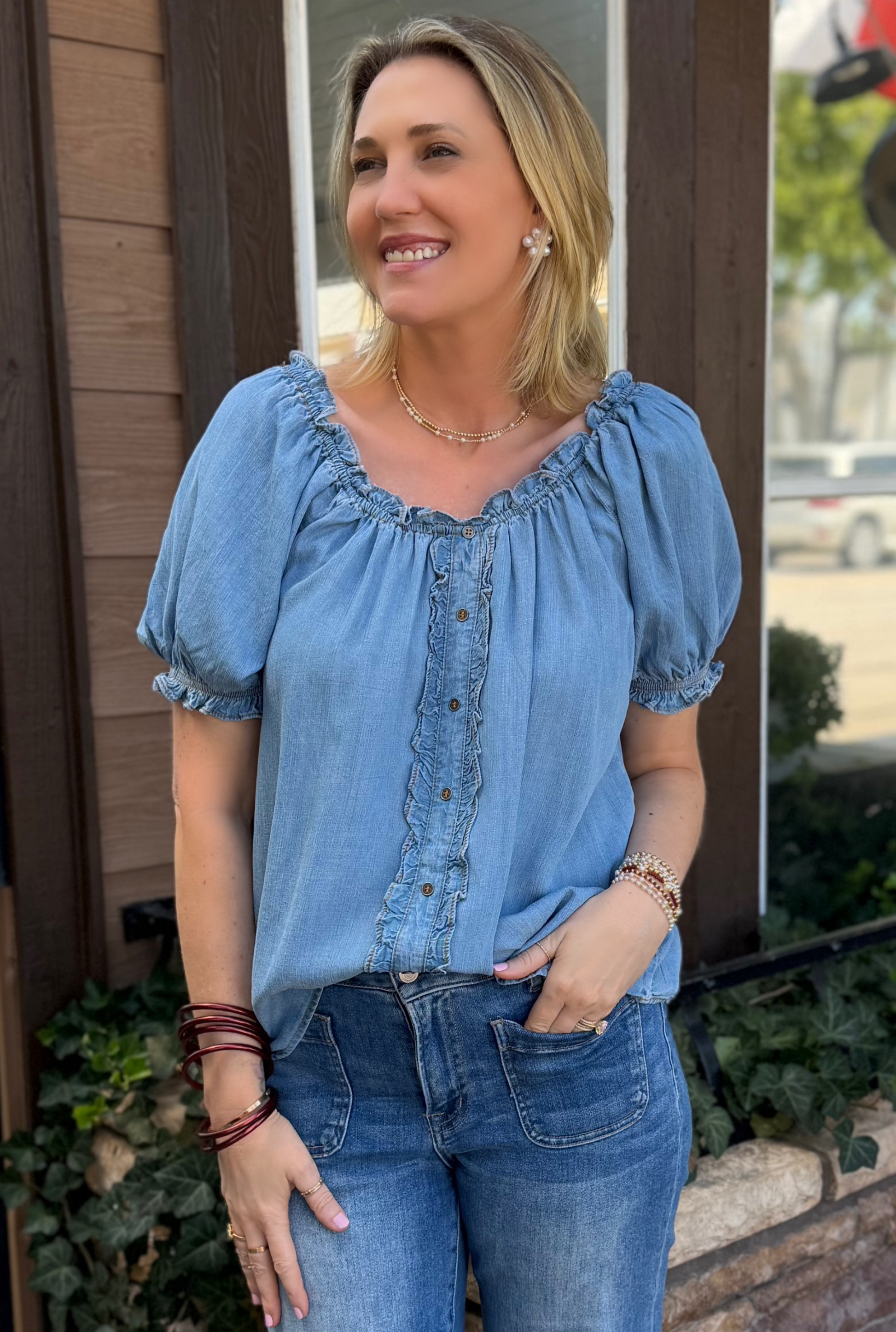 CHAMBRAY GIANNA TOP