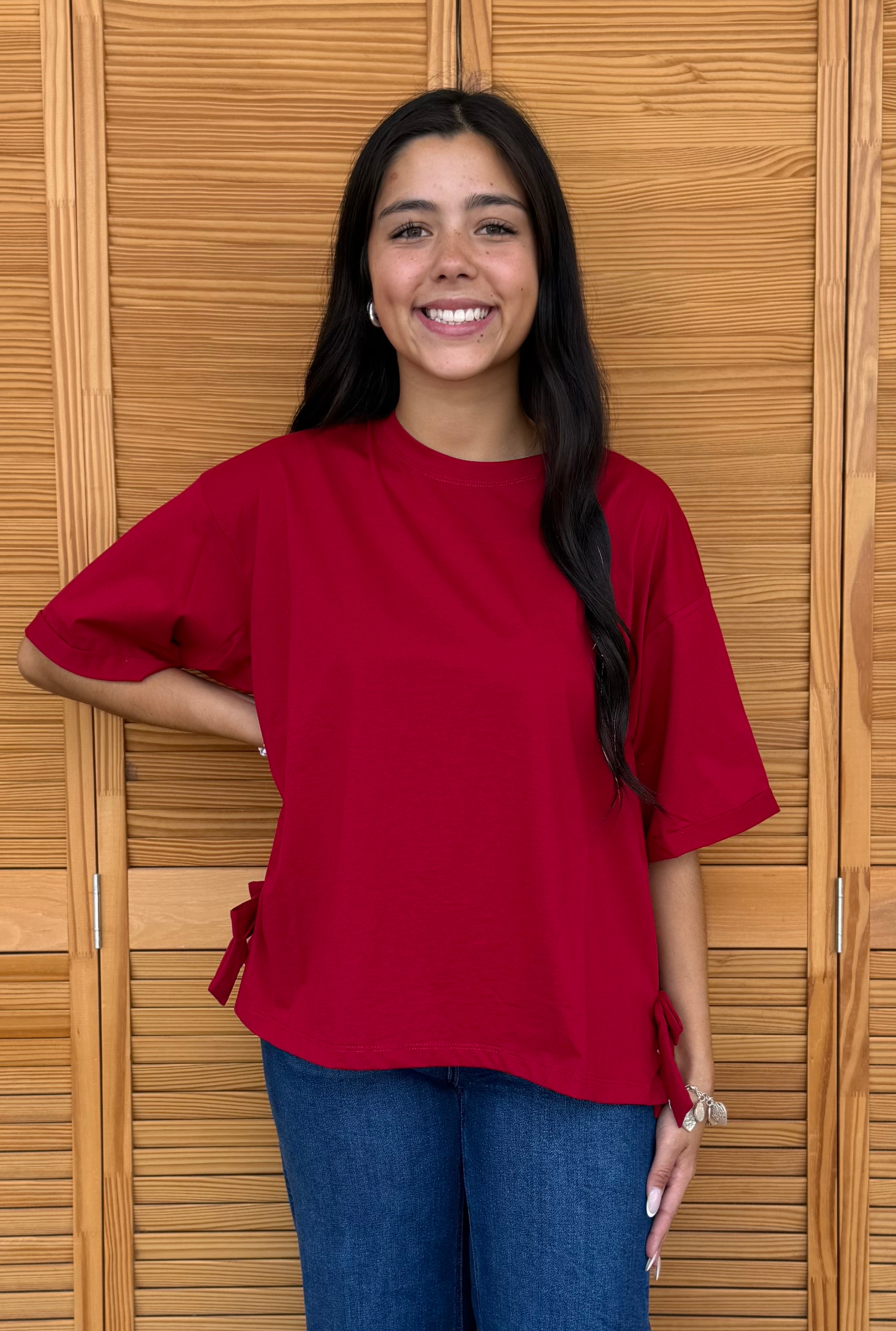BURGUNDY BOW TOP