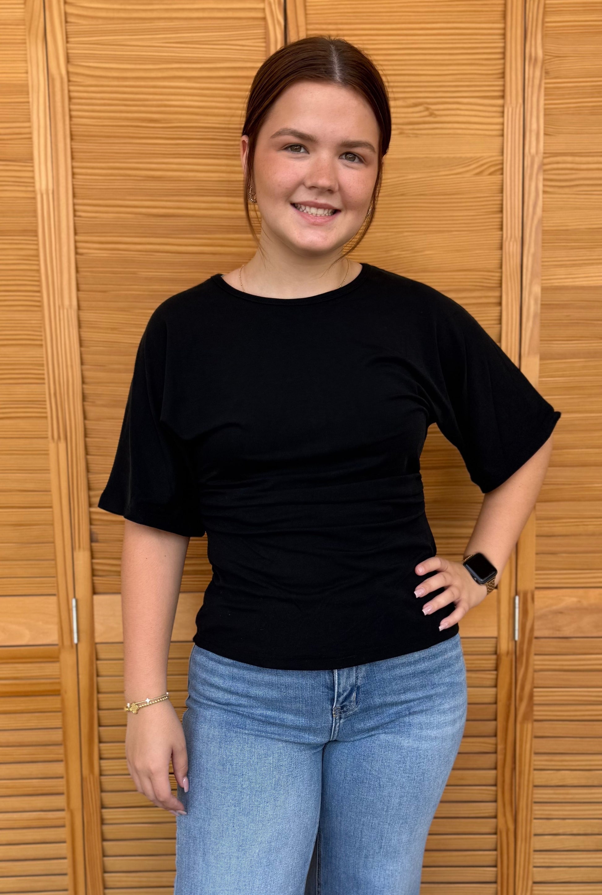 BLACK FLORENCE TOP