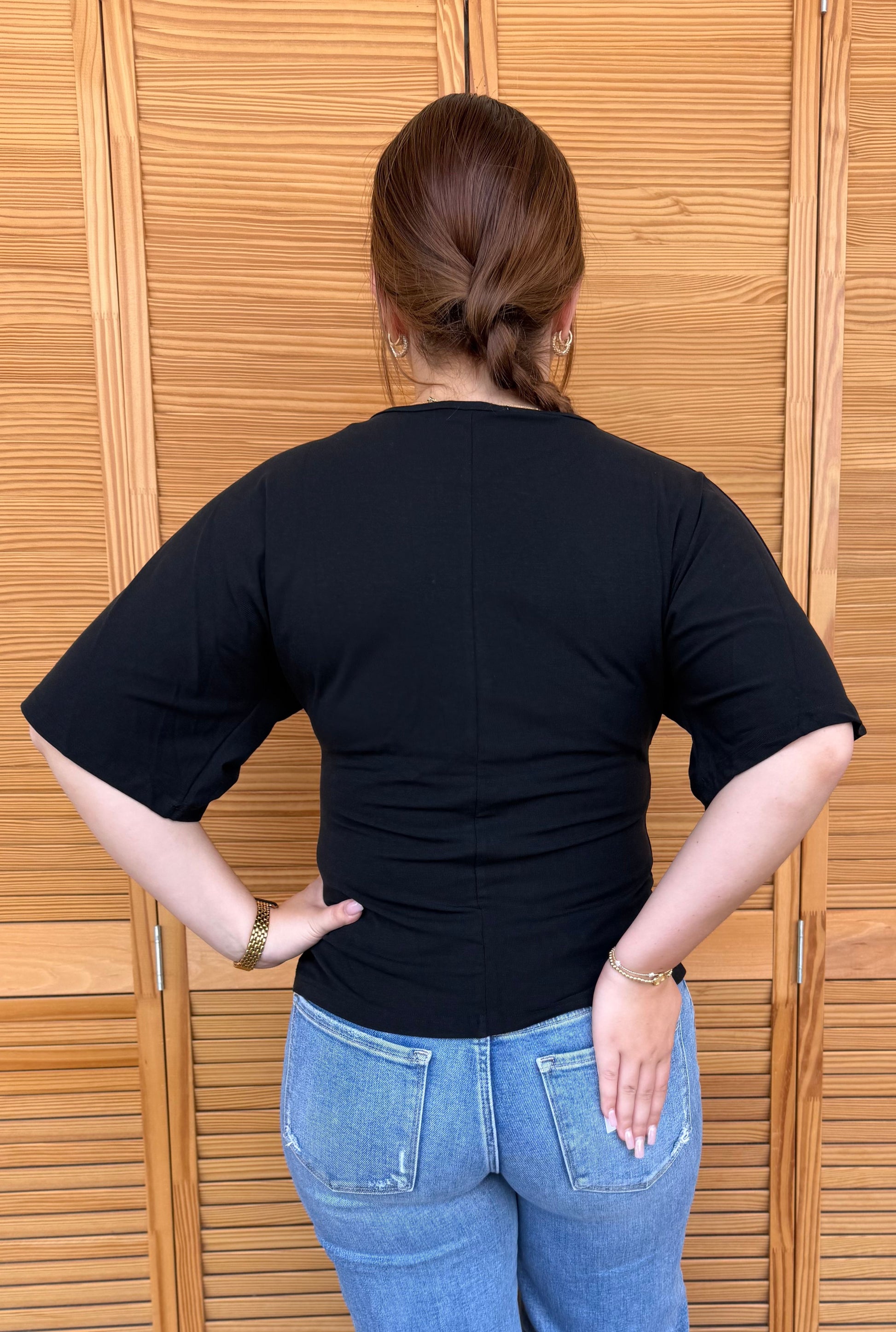 BLACK FLORENCE TOP