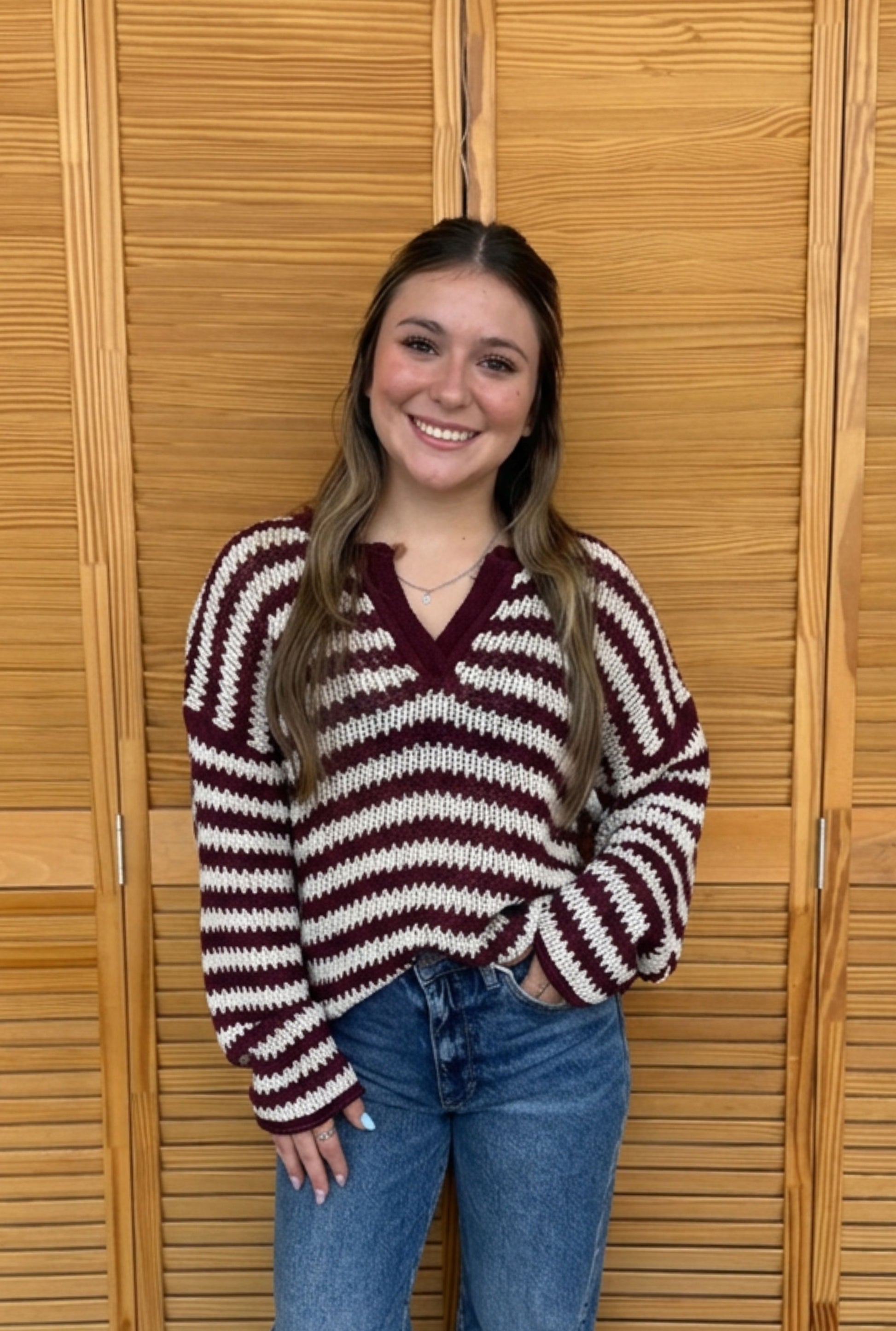 BURGUNDY MALLORY SWEATER