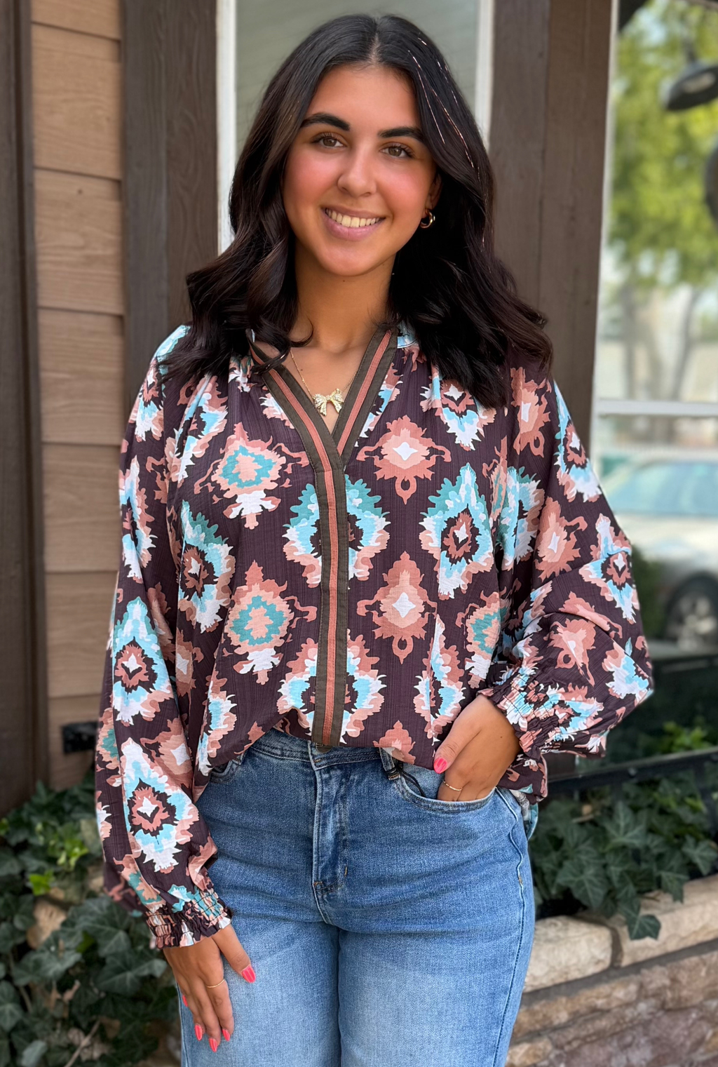 BROWN RHIANNON TOP