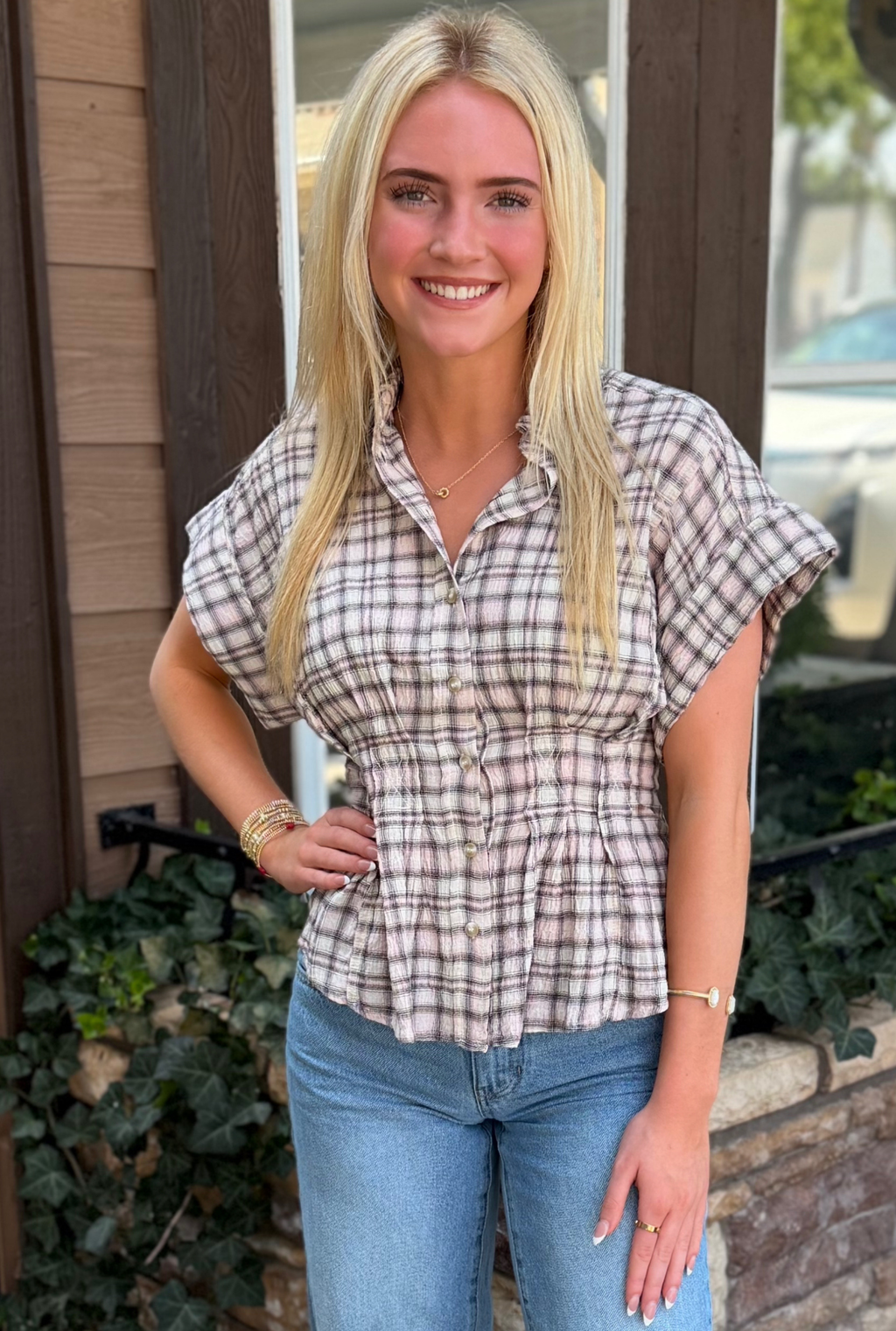 PLAID BROOKLIN TOP