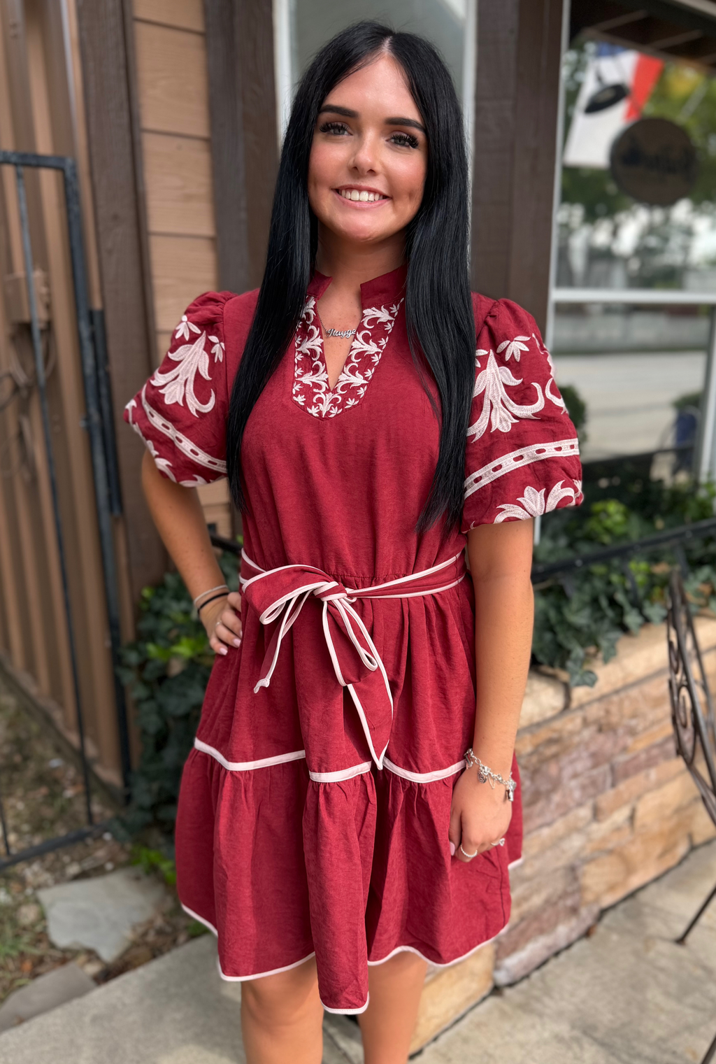 RED DRINKS ON ME DRESS