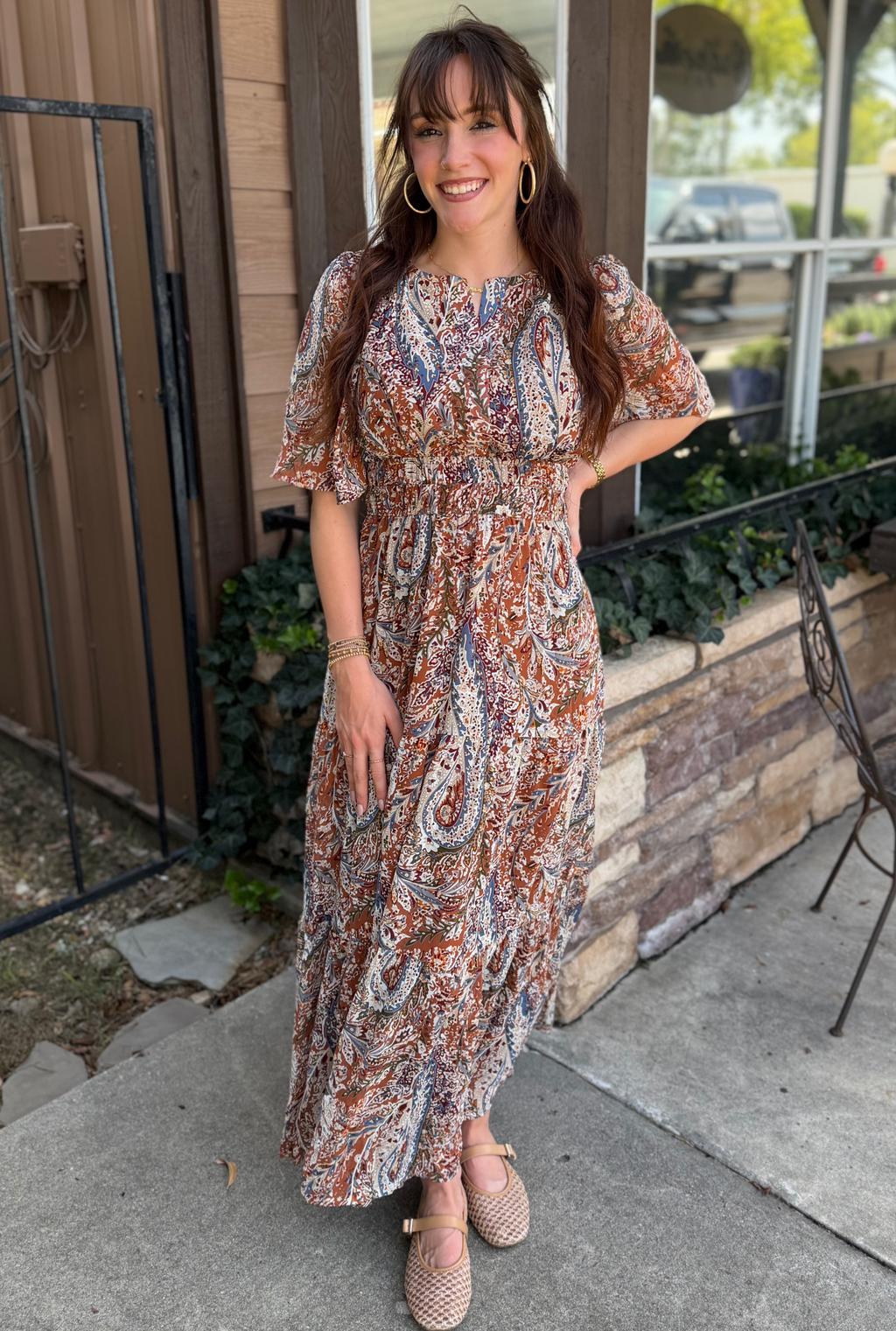 CINNAMON PAISLEY DRESS