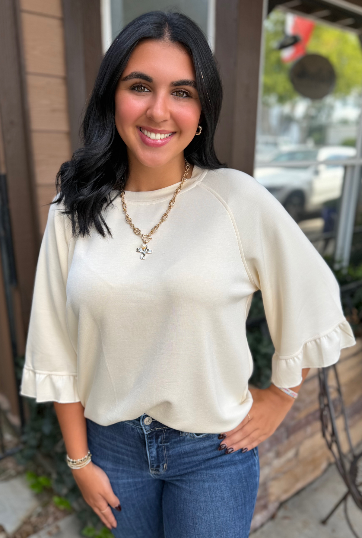 CREAM JOLENE TOP