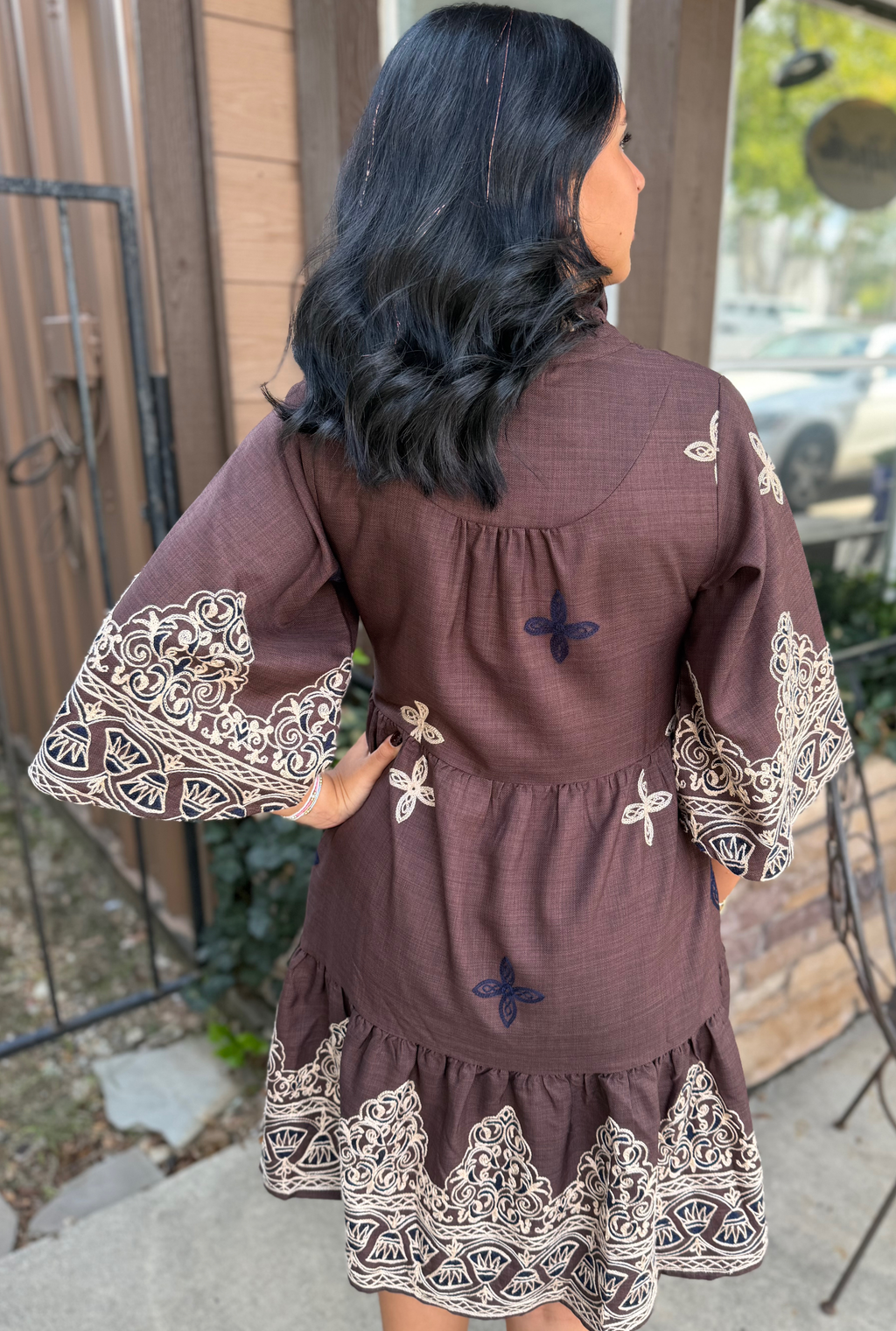 ESPRESSO SABRINA DRESS