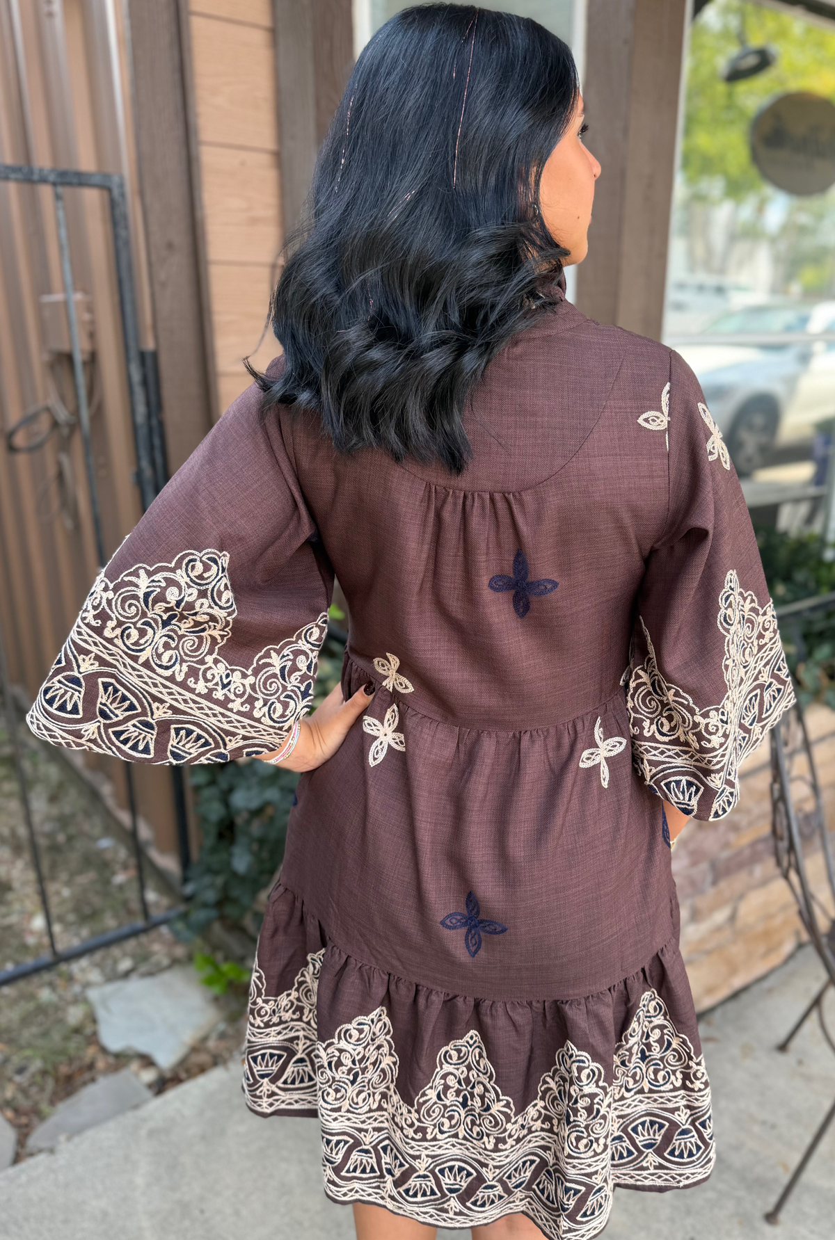 ESPRESSO SABRINA DRESS