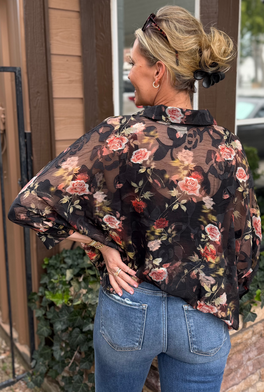 BLACK FLORAL AVRIL TOP