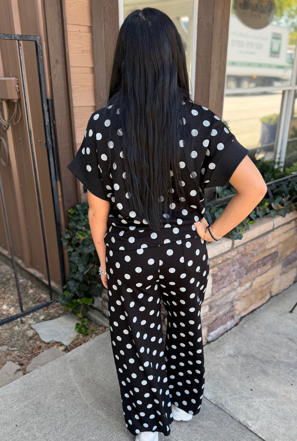 BLACK POLKA DOT ZIP SET