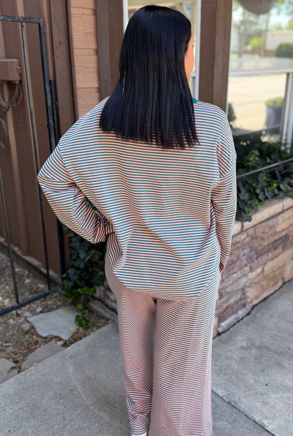 TEAL STRIPED LOUNGE SET