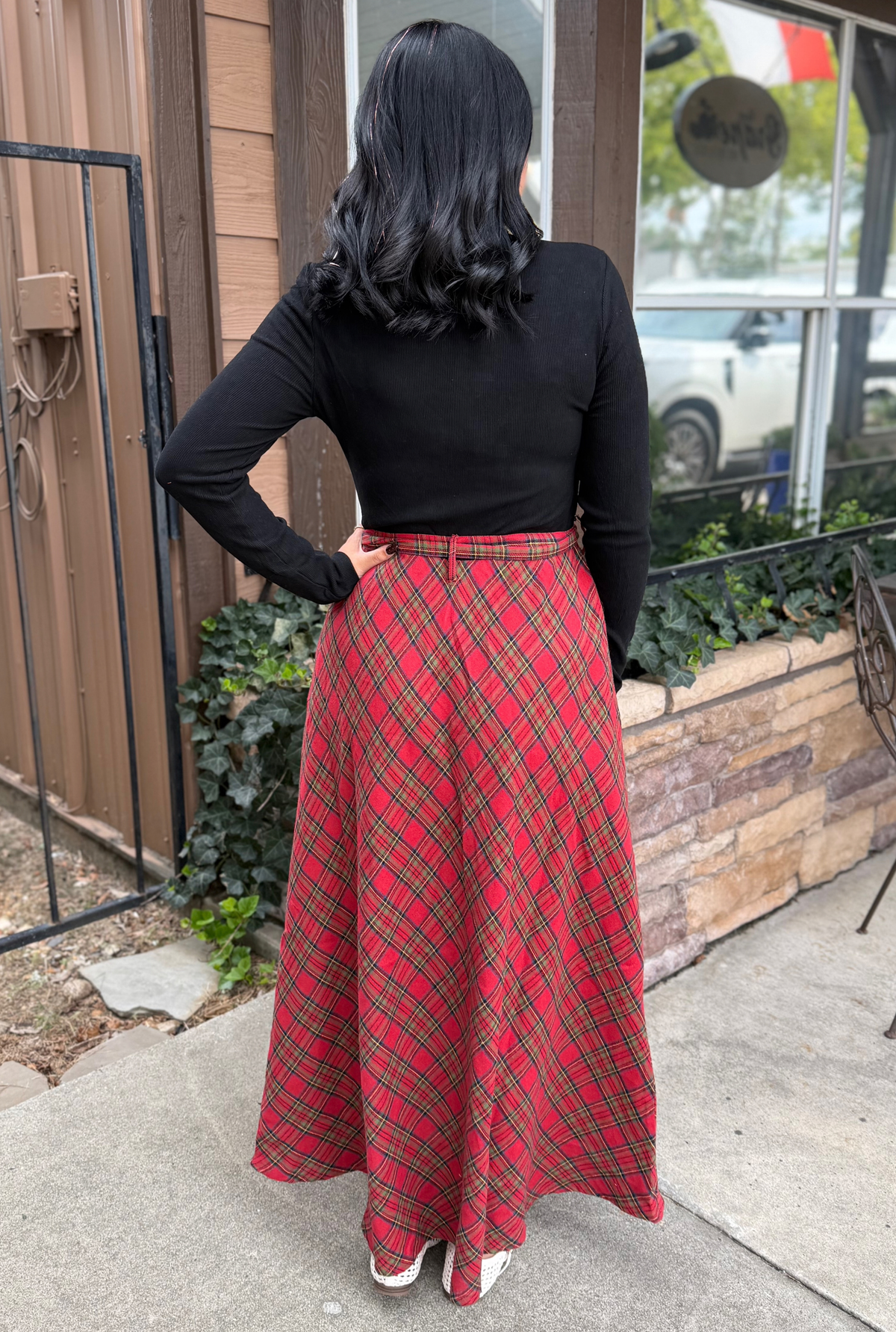RED HOLLY PLAID DRESS