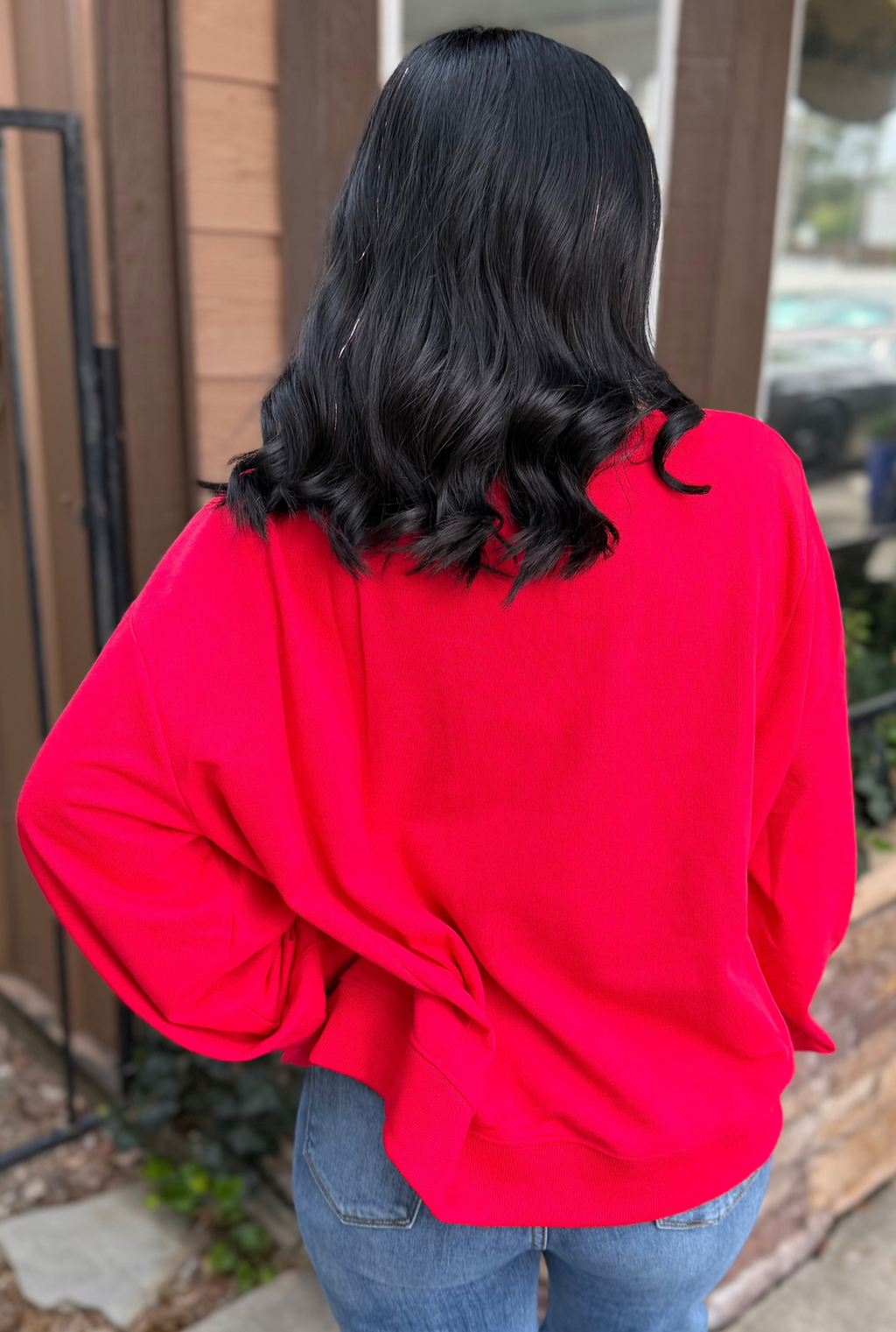 MERRY ORNAMENT LONG SLEEVE TOP
