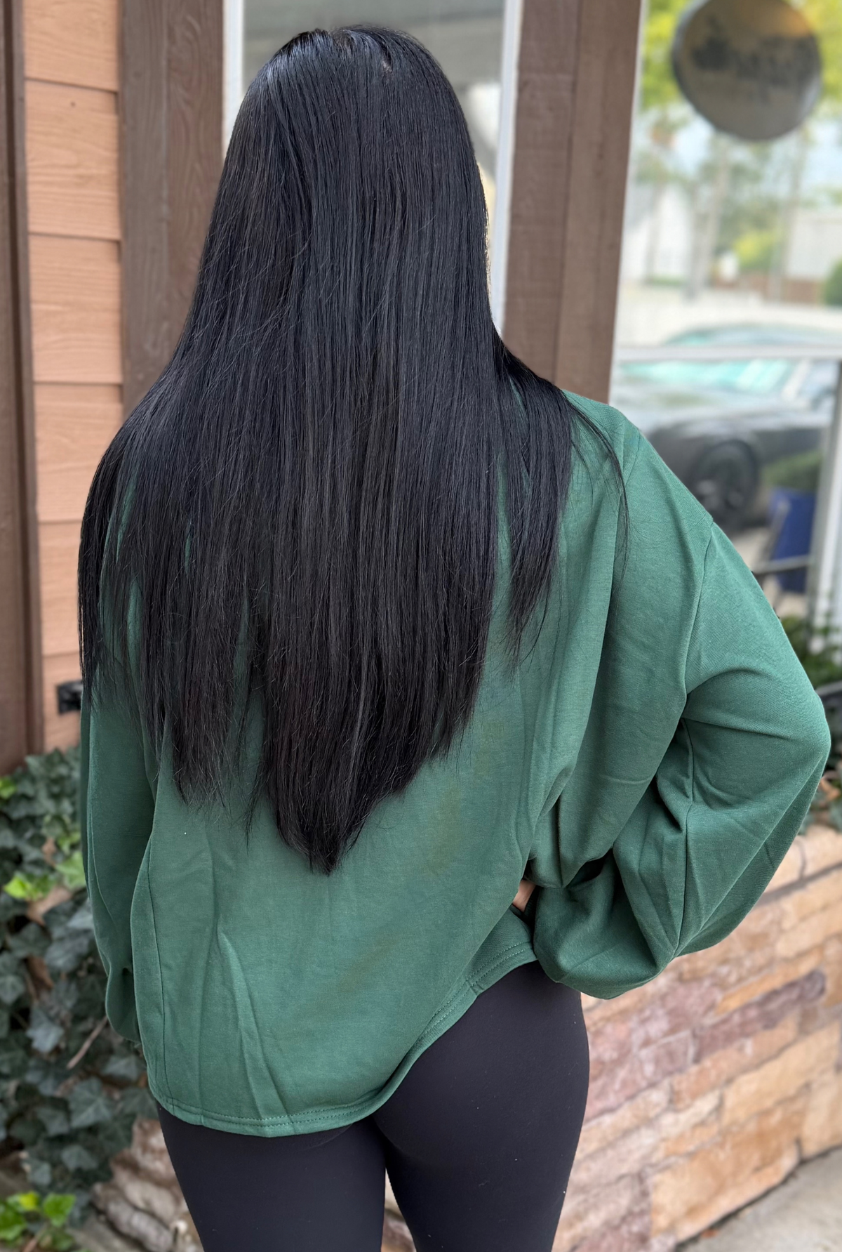 GREEN HOLLY PATCHWORK SWEATSHIRT