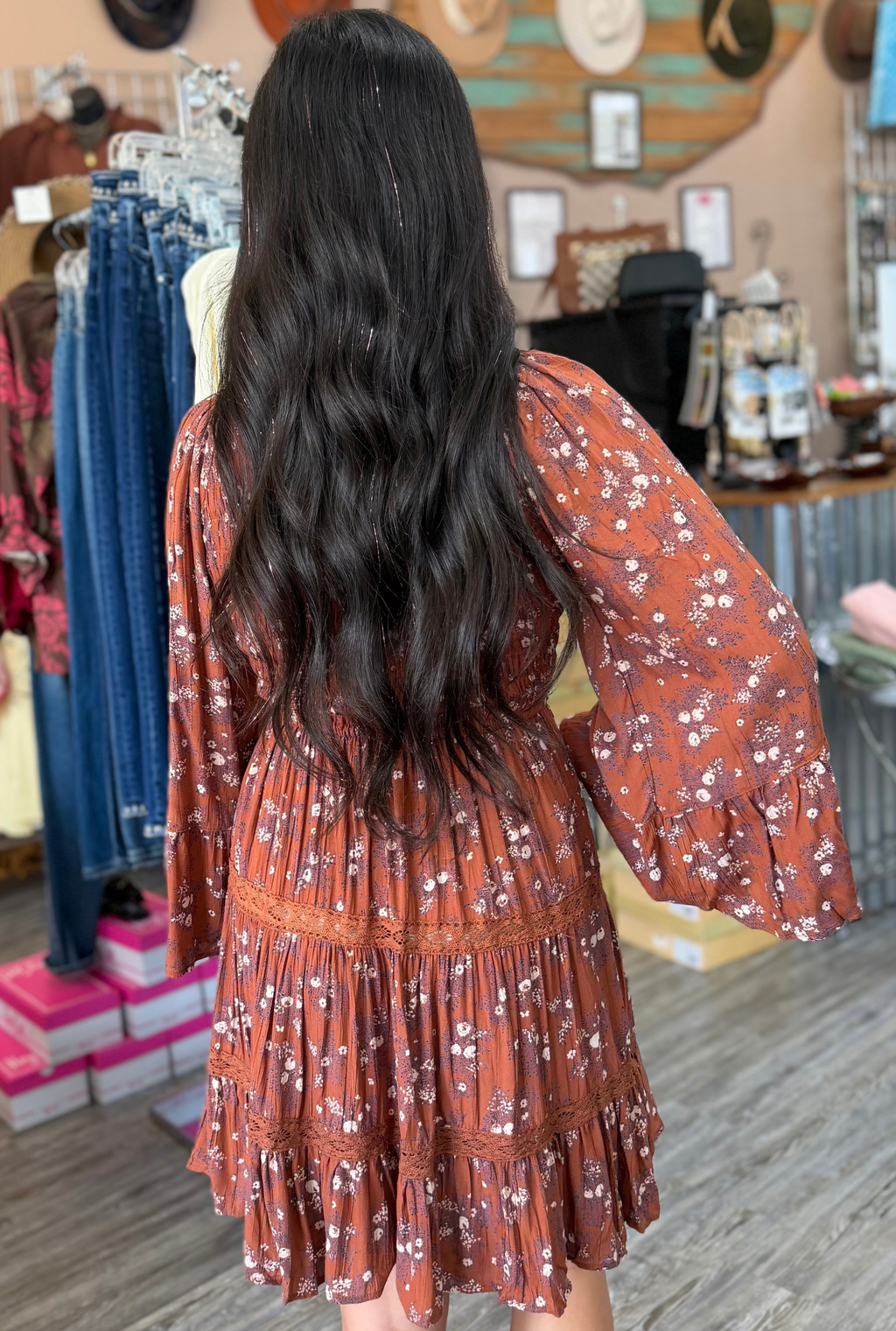 RUST REBECCA DRESS