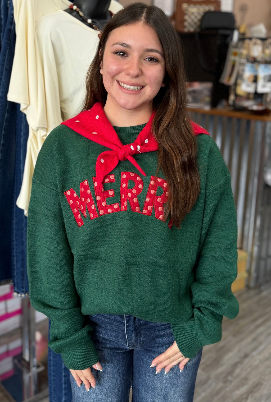 HOLIDAY SWEATER WITH SCARF