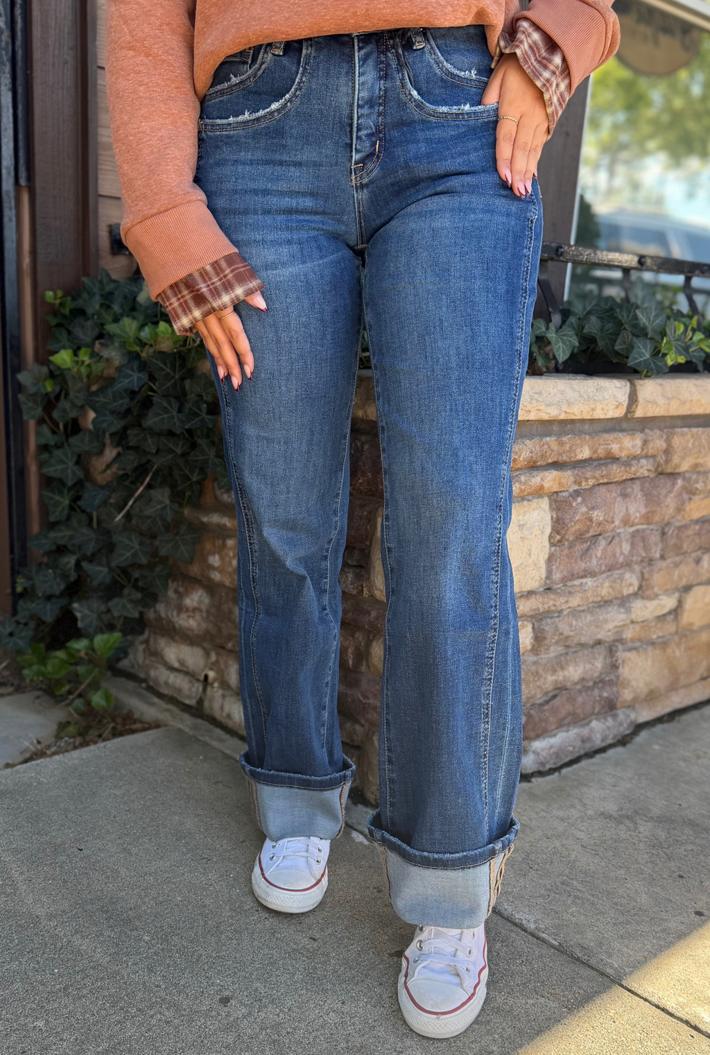 WIDE CUFF TIBER BLUE JEANS