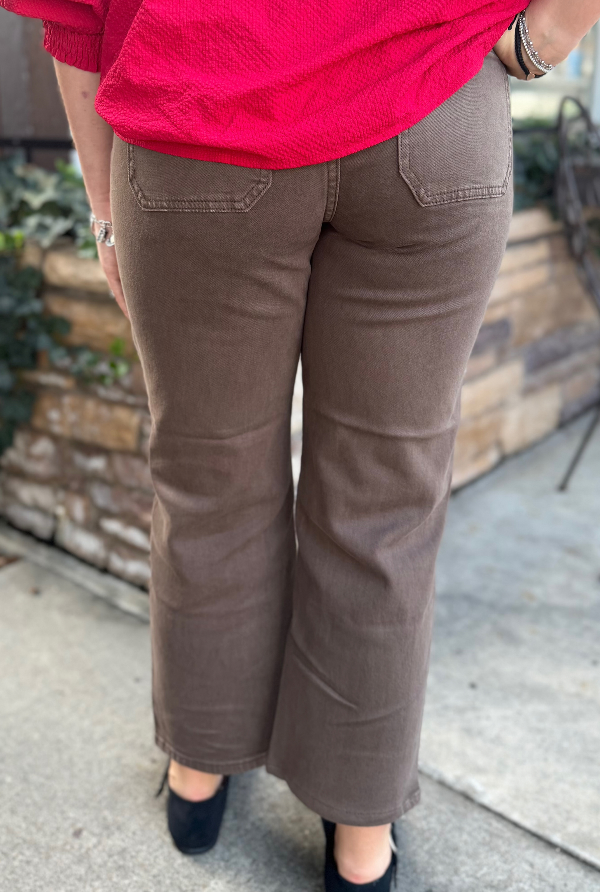 BROWN CROP KANCAN JEANS