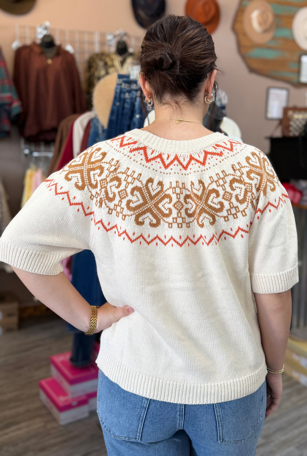 CREAM KNIT PUMPKIN SWEATER
