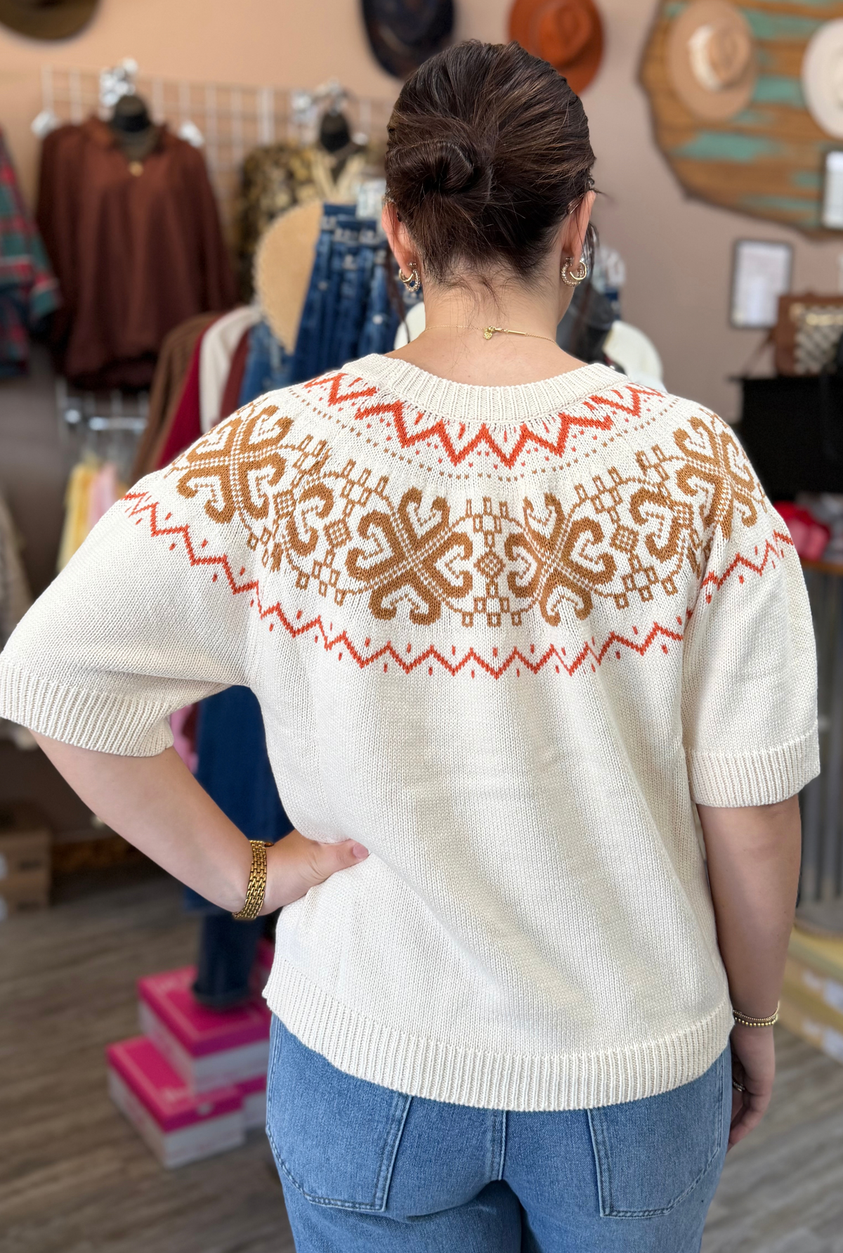 CREAM KNIT PUMPKIN SWEATER