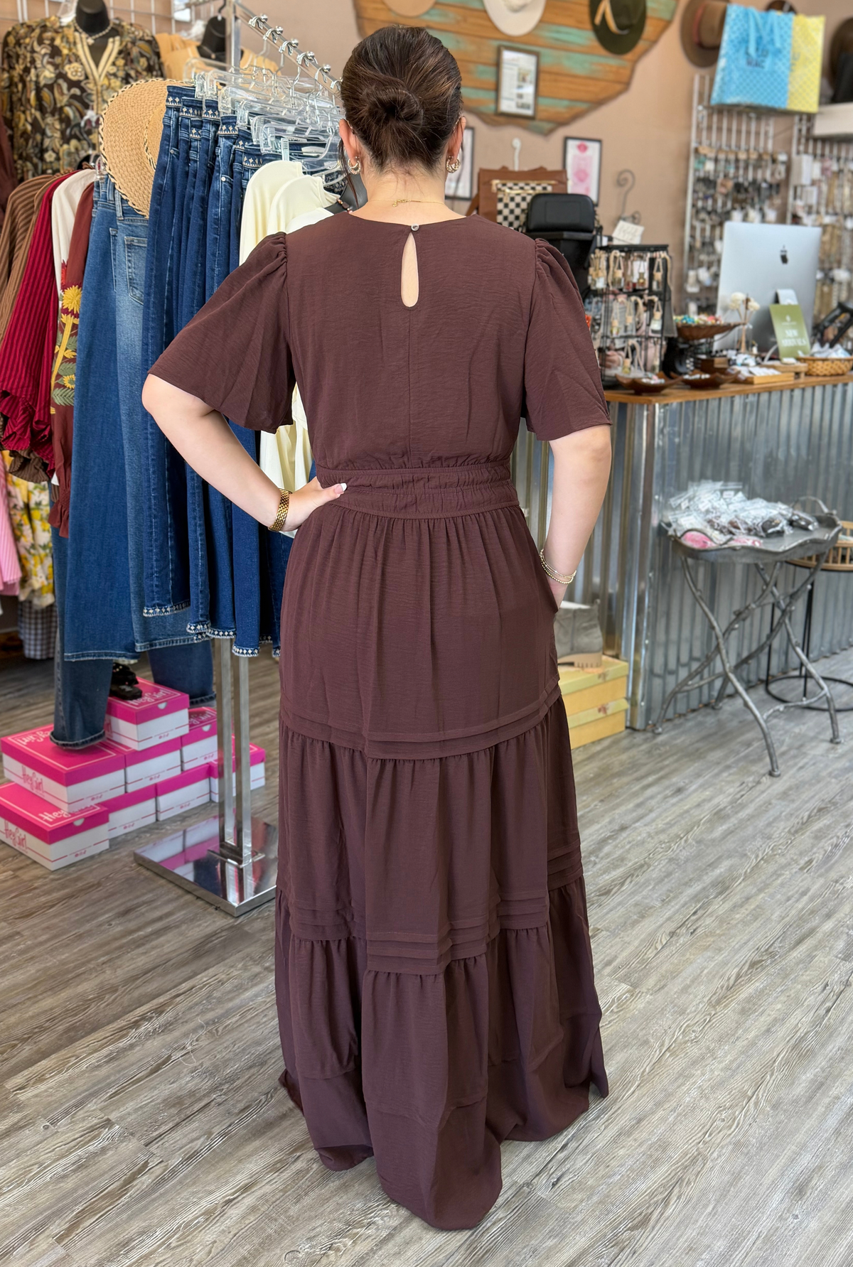 DARK BROWN NORA DRESS