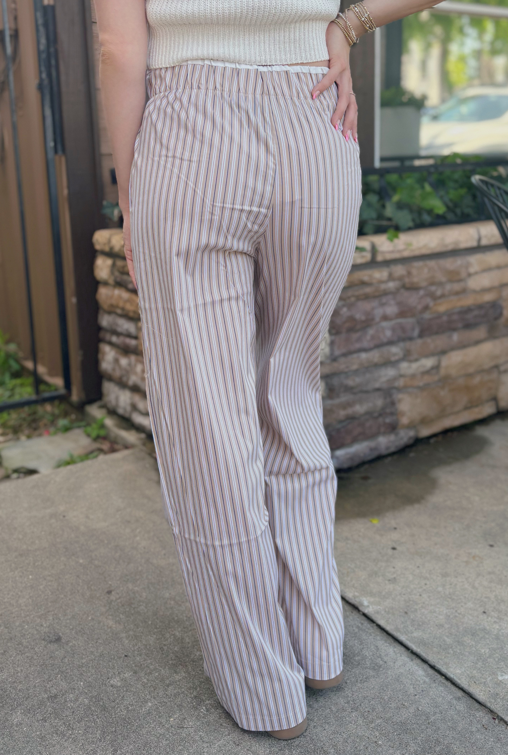 BEIGE BOXER PANTS