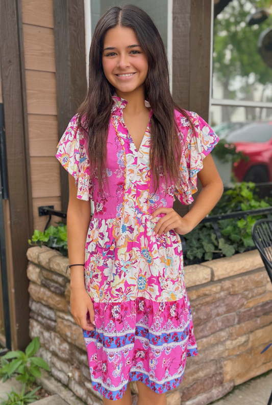 FUCHSIA FRANKIE DRESS
