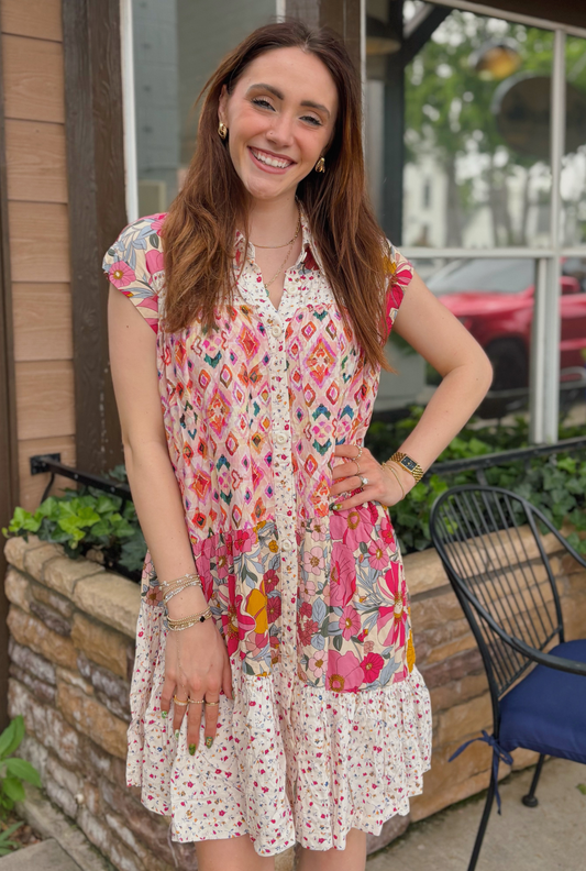 ROSE FLATTER DRESS
