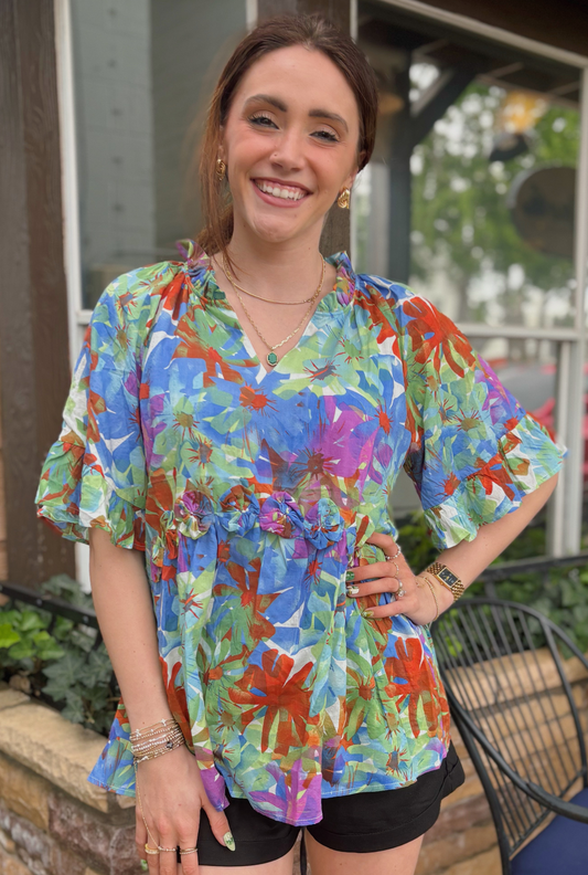 BLUE TROPICAL ADVENTURES TOP