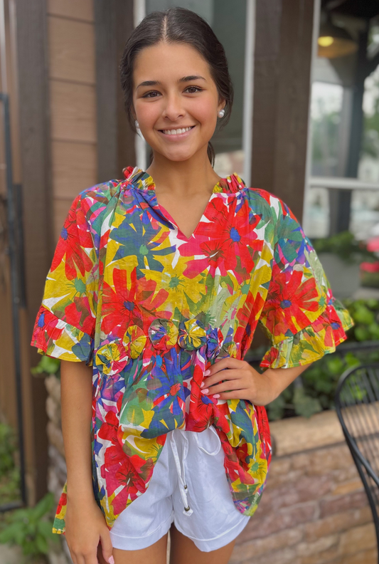 RED TROPICAL ADVENTURES TOP