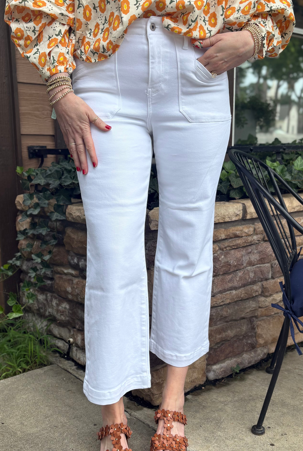 OFF WHITE SUPER HIGH WIDE CROPPED JEANS
