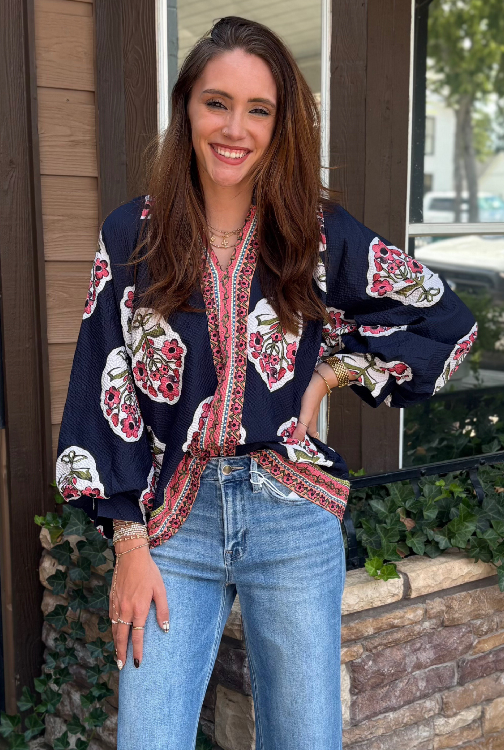 NAVY JOANN TOP
