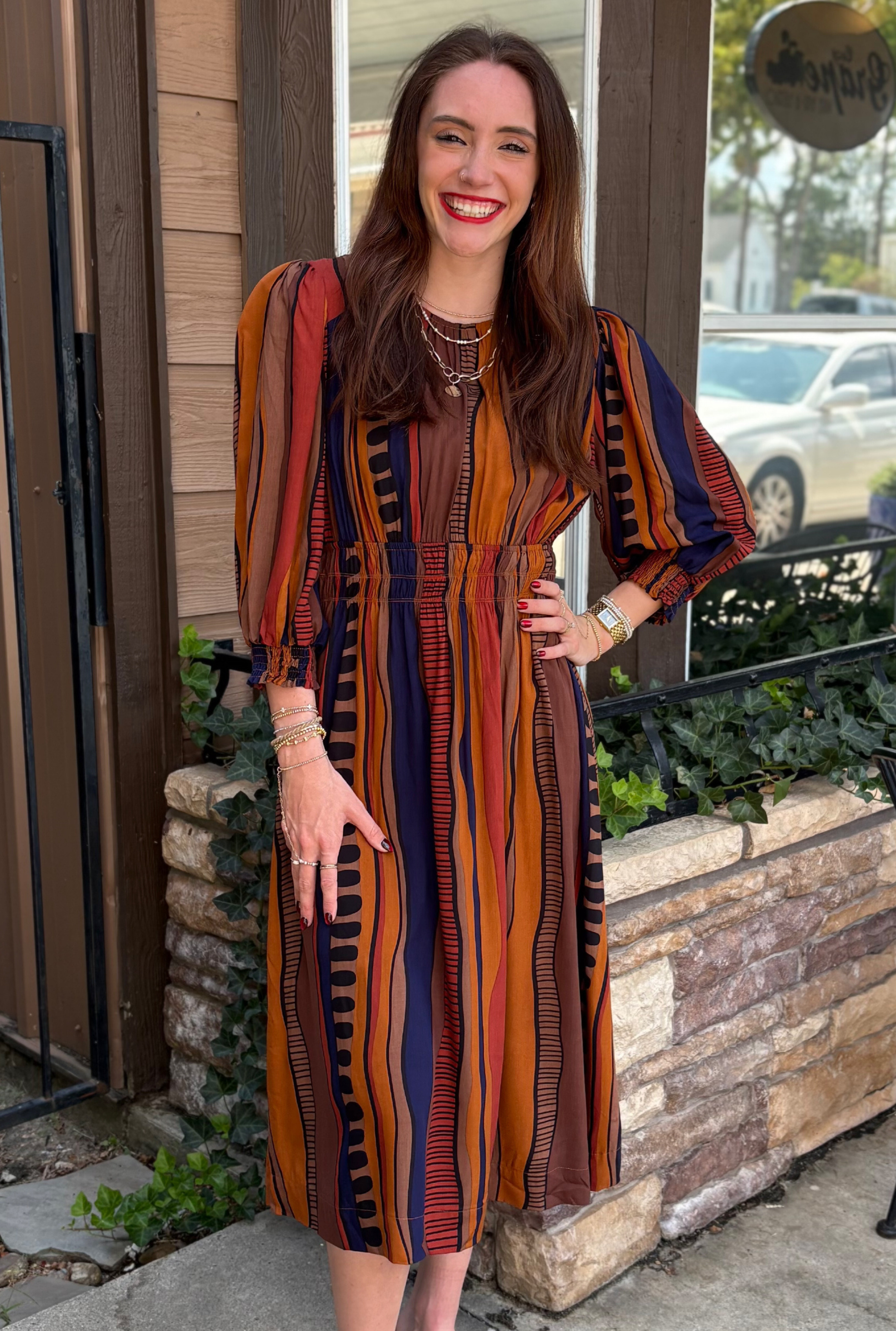 BROWN FALL Y'ALL DRESS