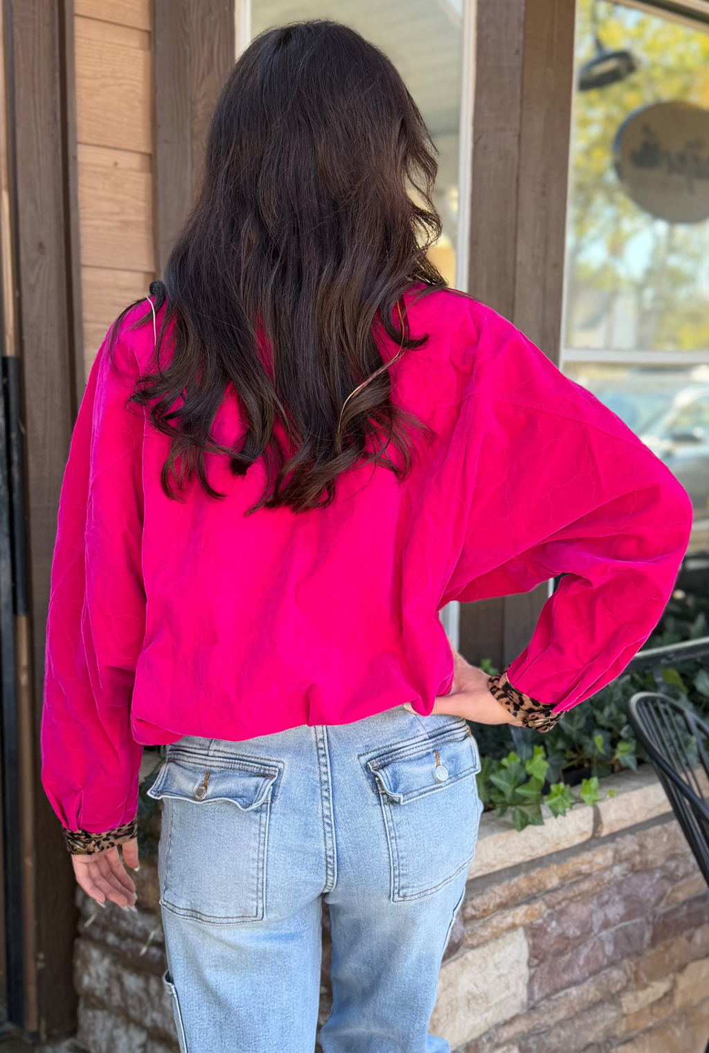 PINK CHEETAH VELVET JACKET