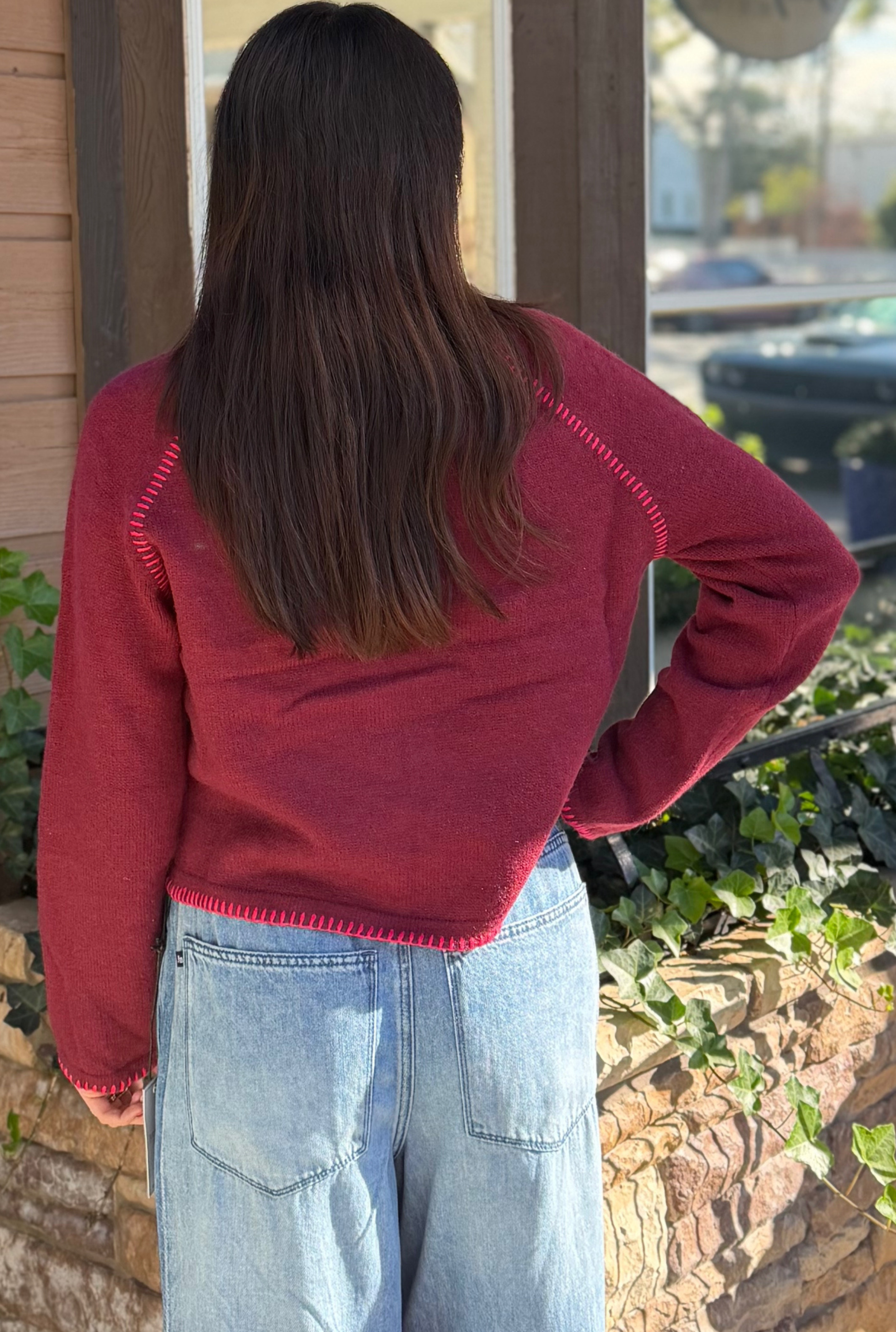 BURGUNDY ANNIE SWEATER