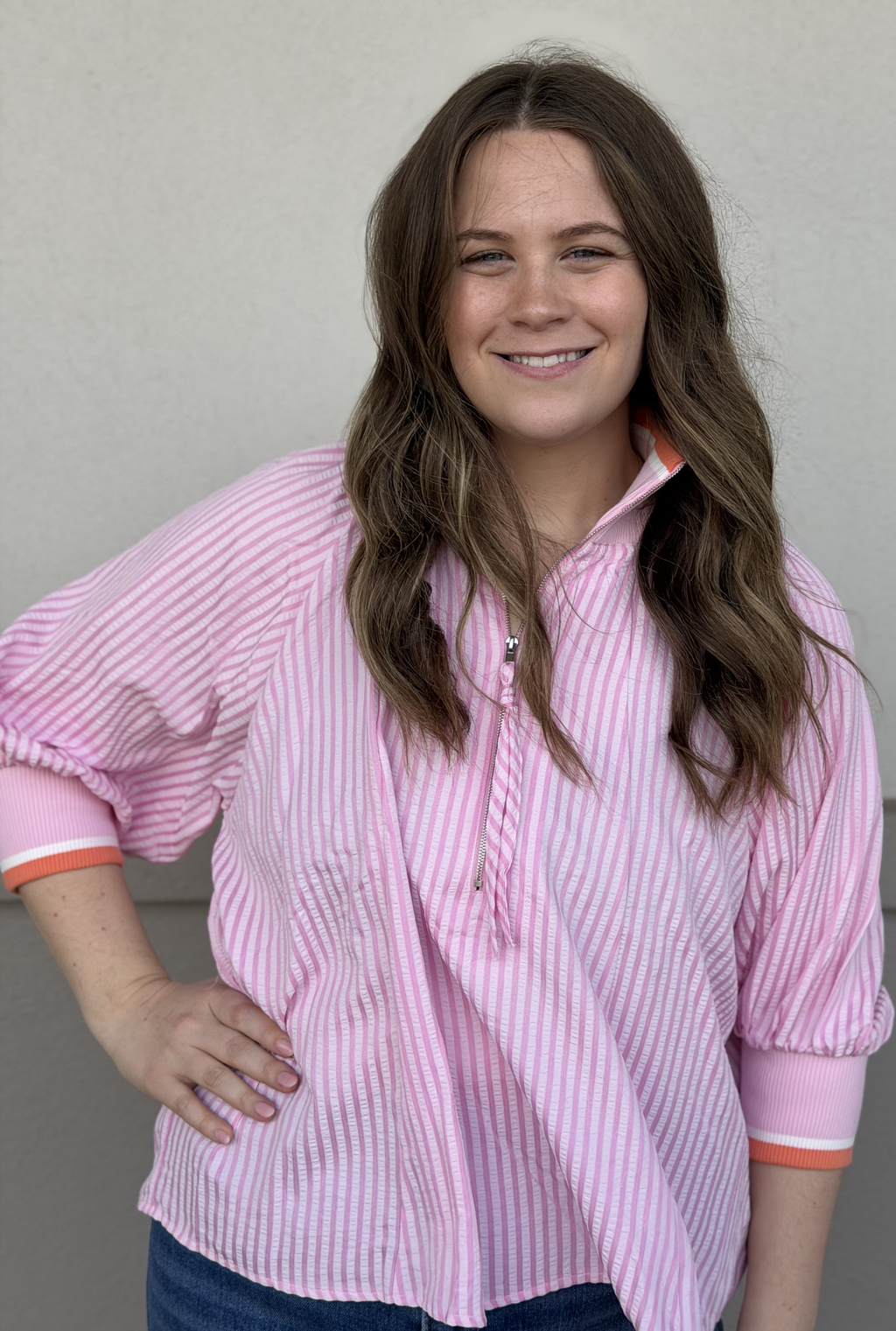 SNAZZY PINK STRIPED TOP
