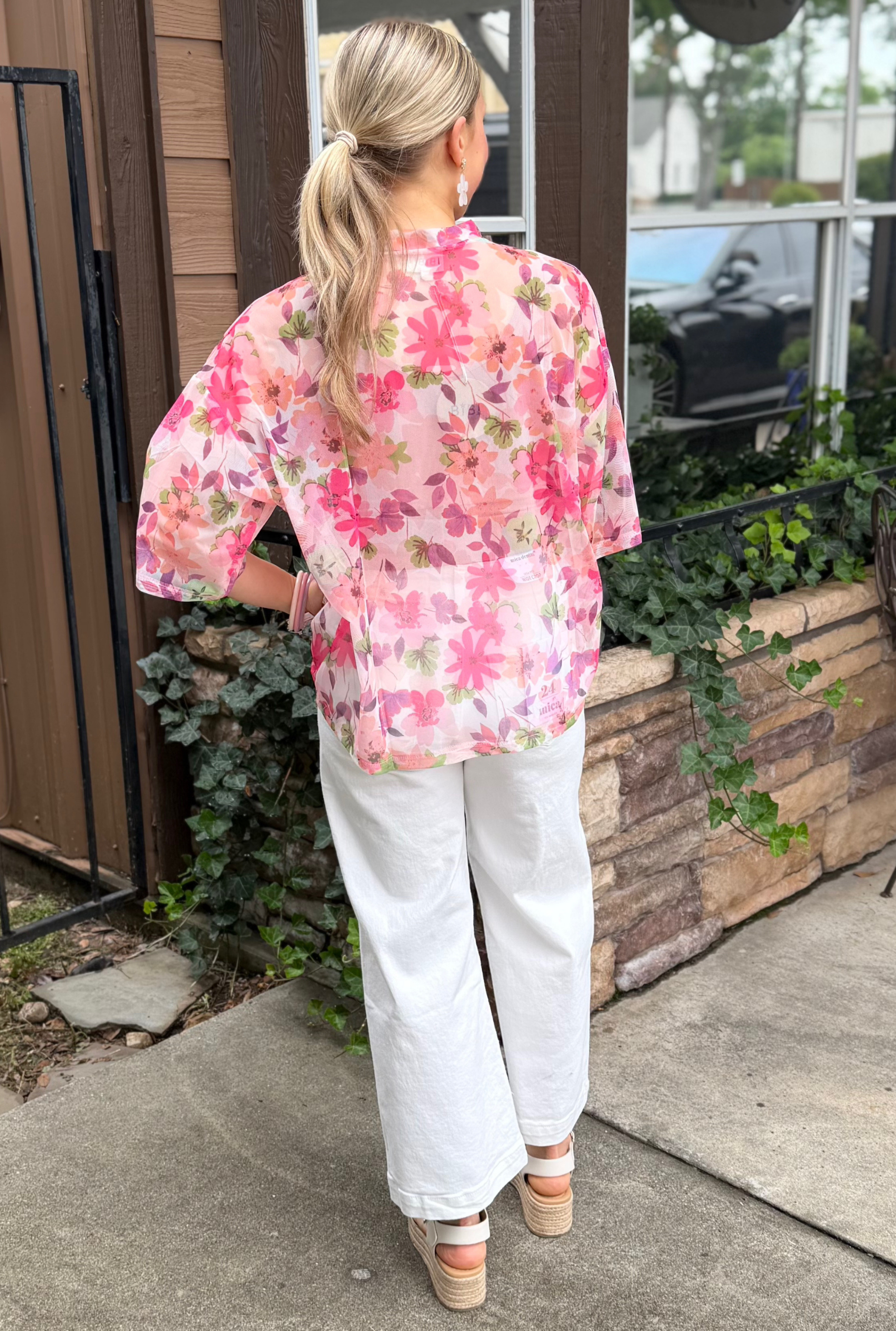 FLORAL MESH SPRING TOP
