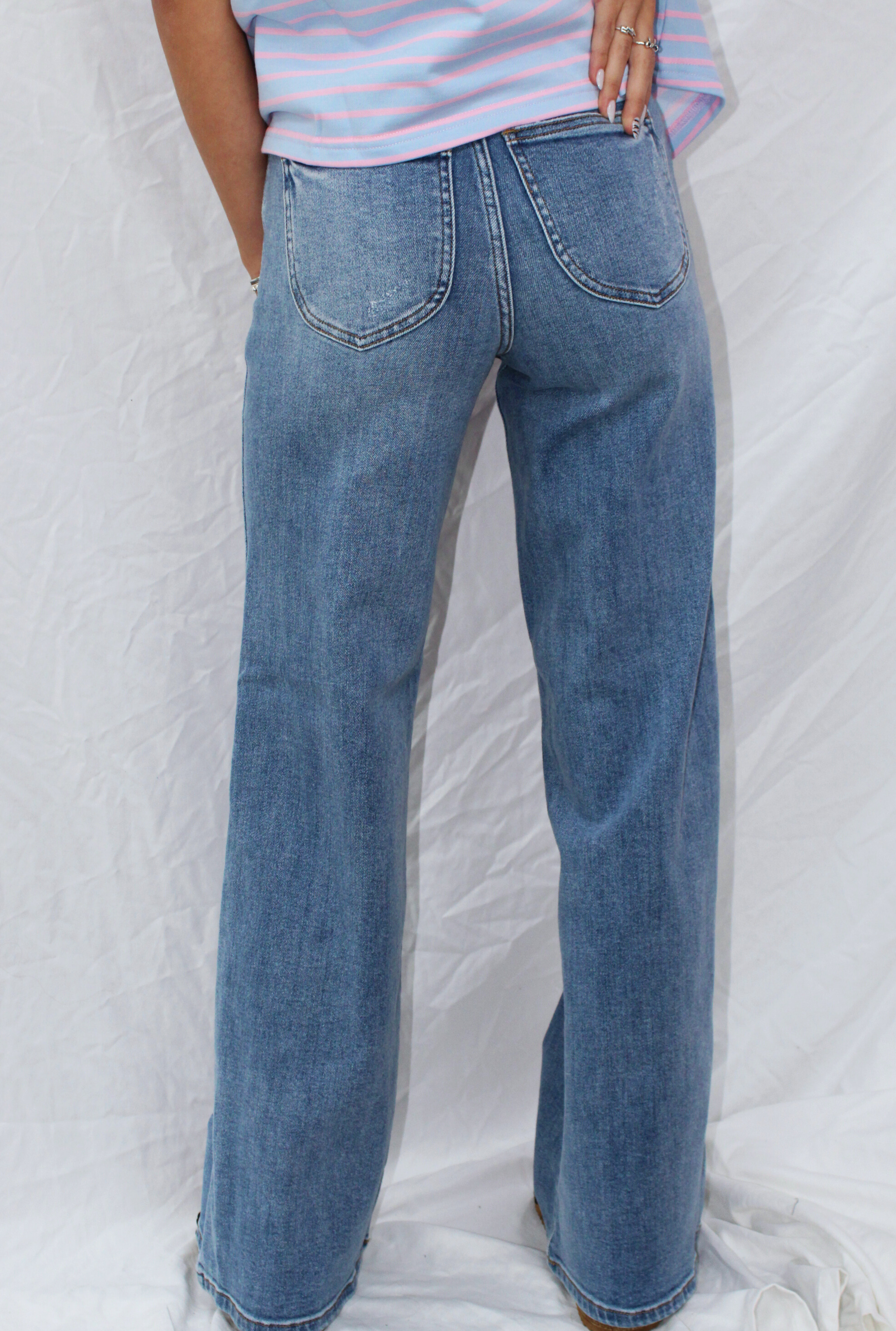 JUDY BLUE VINTAGE WASH RETRO WIDE LEG JEANS