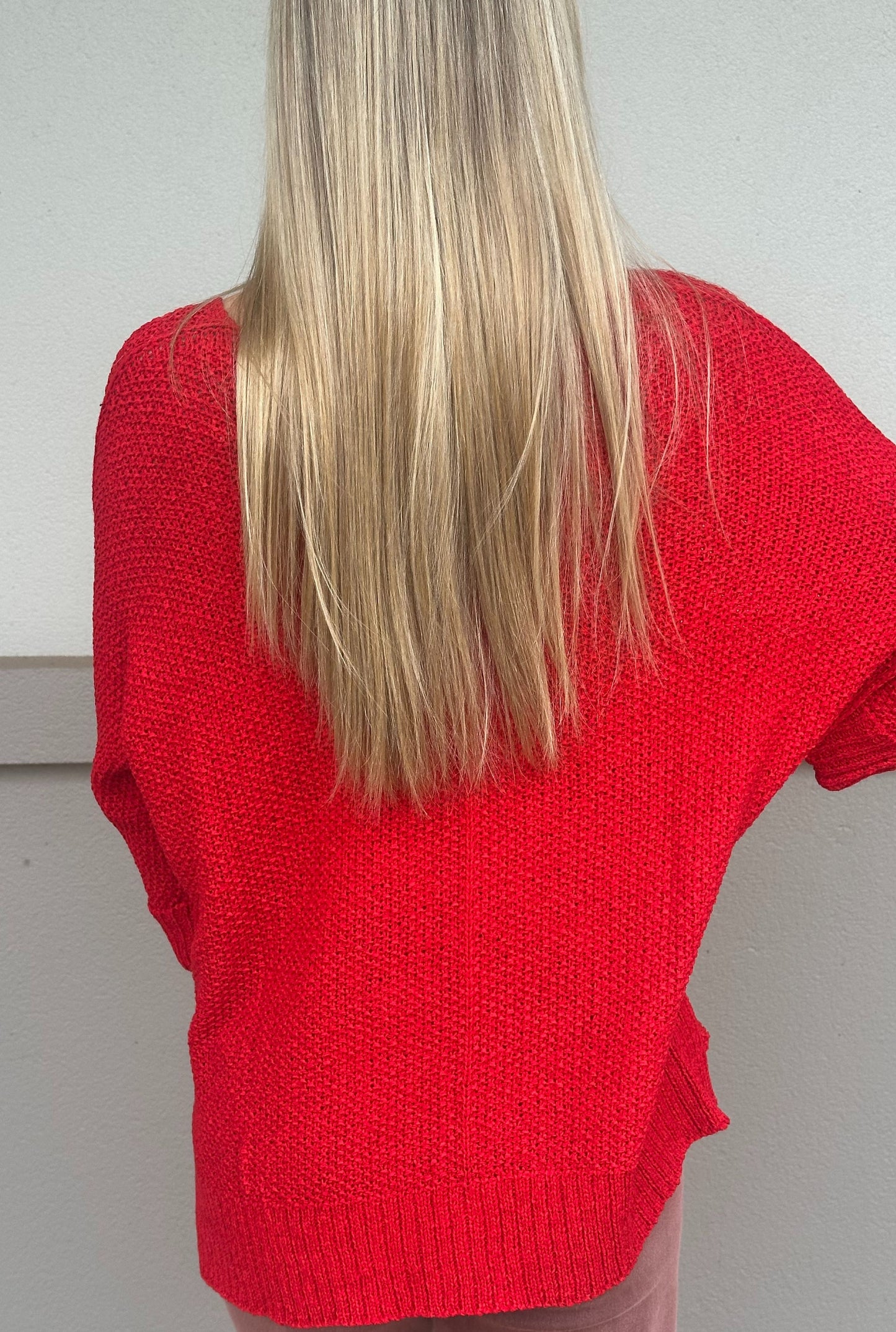 RED MERRY SWEATER TOP