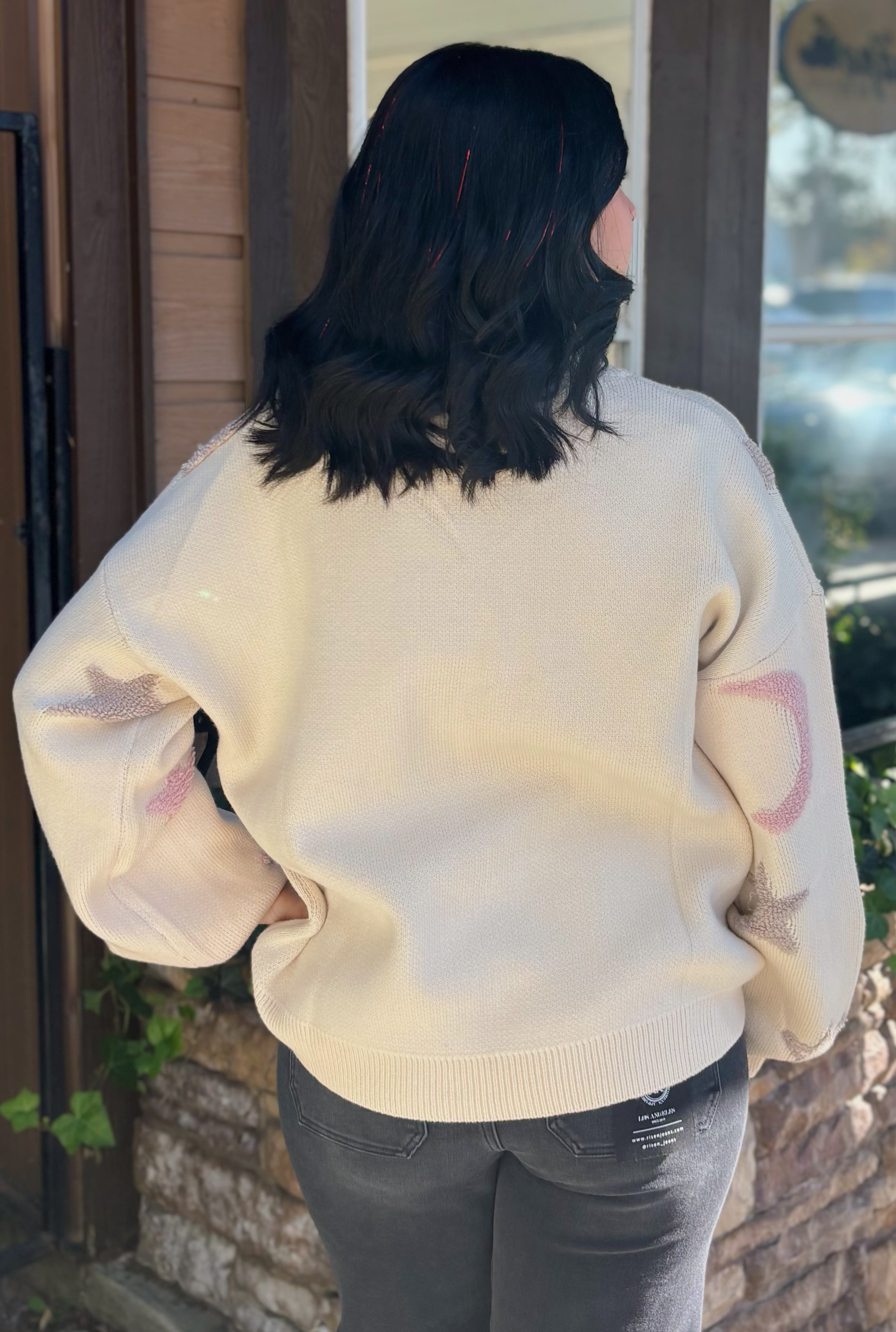 WHITE MOON & STAR SWEATER
